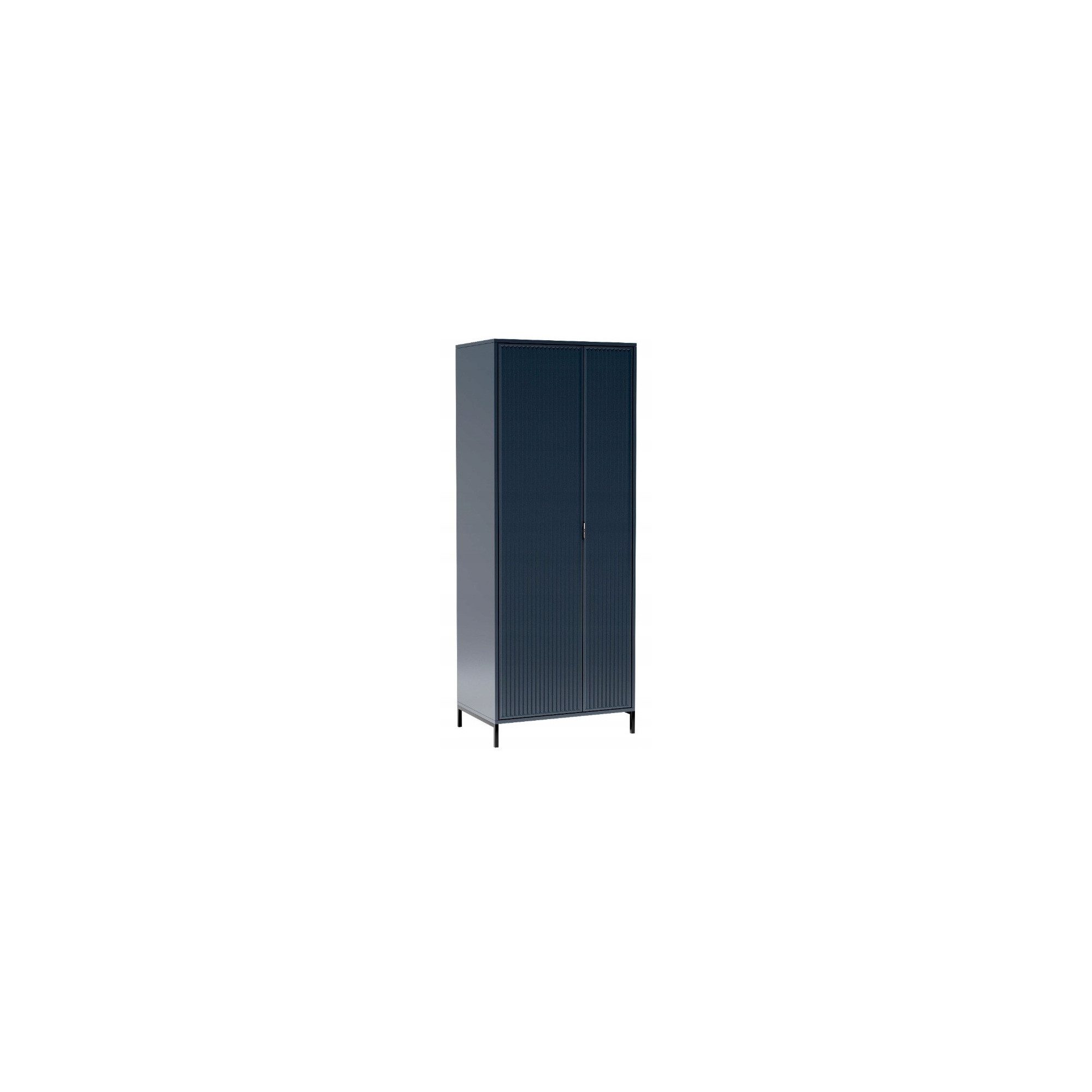 Raumhirsch Furniture Kleiderschrank Garderobenschrank, Schwebetürenschrank, Schrank mit viel Stauraum (Maße: 80 x 54,5 x 196,1 cm (Rillenfronten, Soft-Close-Scharniere), viele Farbvarianten) Metallbeine 12 cm, ABS-Kanten, moderne Loft-Optik