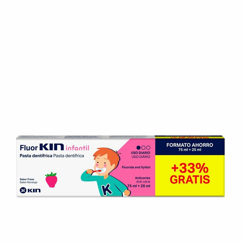 Kin Zahnpasta FLUORKIN INFANTIL pasta dentífrica #fresa 75 + 25ml