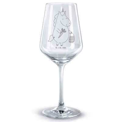 Mr. & Mrs. Panda Rotweinglas Einhorn Vegan - Transparent - Geschenk, Geschenk für Weinliebhaber, W, Premium Glas, Spülmaschinenfest