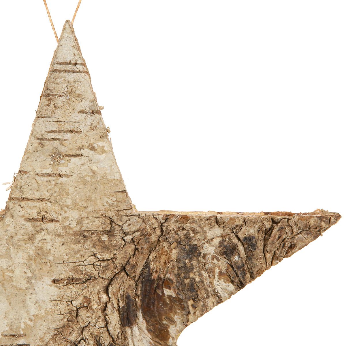 Florists Products Weihnachtsmann Sterne aus Birkenrinde Natur 15cm - Hängedeko Weihnachten 6er, 6 Stück