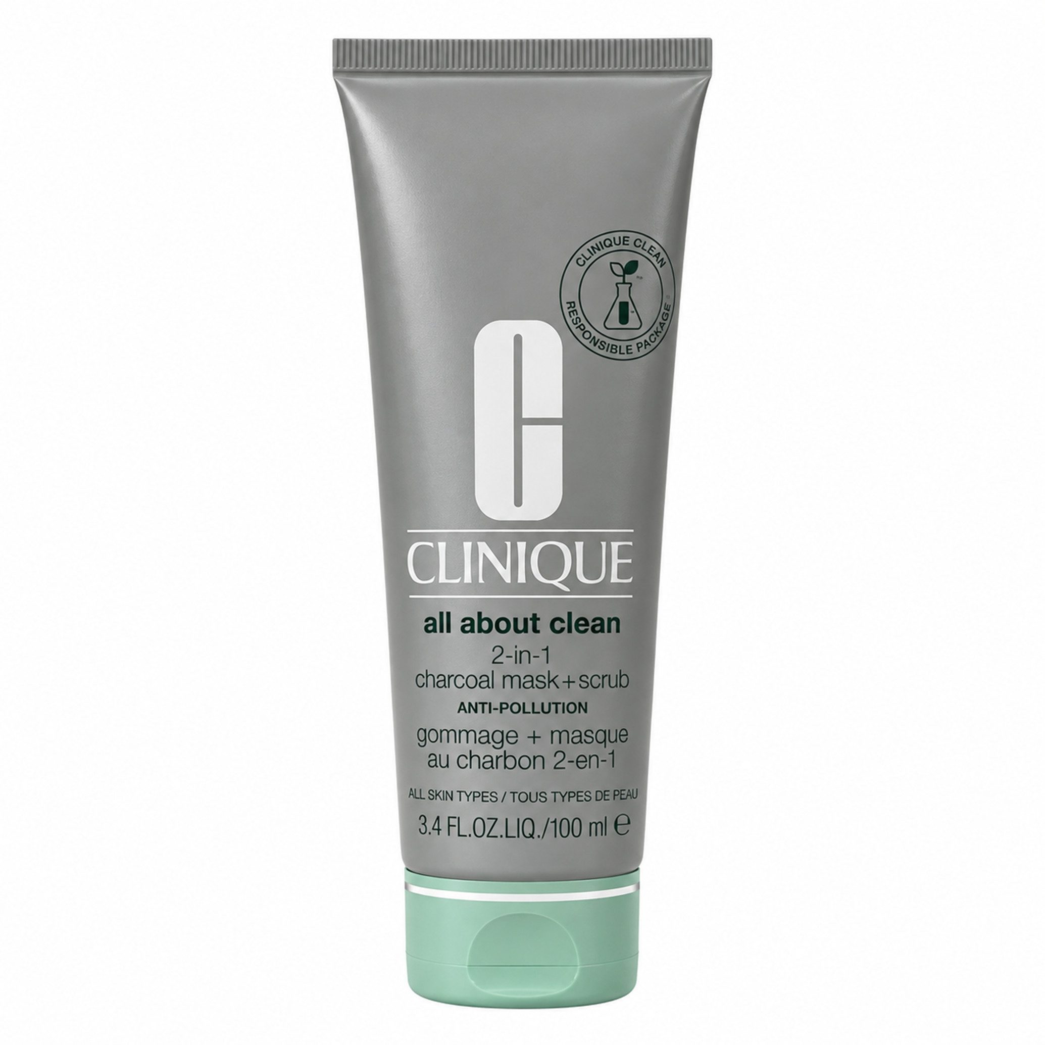 CLINIQUE Gesichtsserum Clinique All about Clean 2-in-1 Charcoal Mas + Scrub 100ml