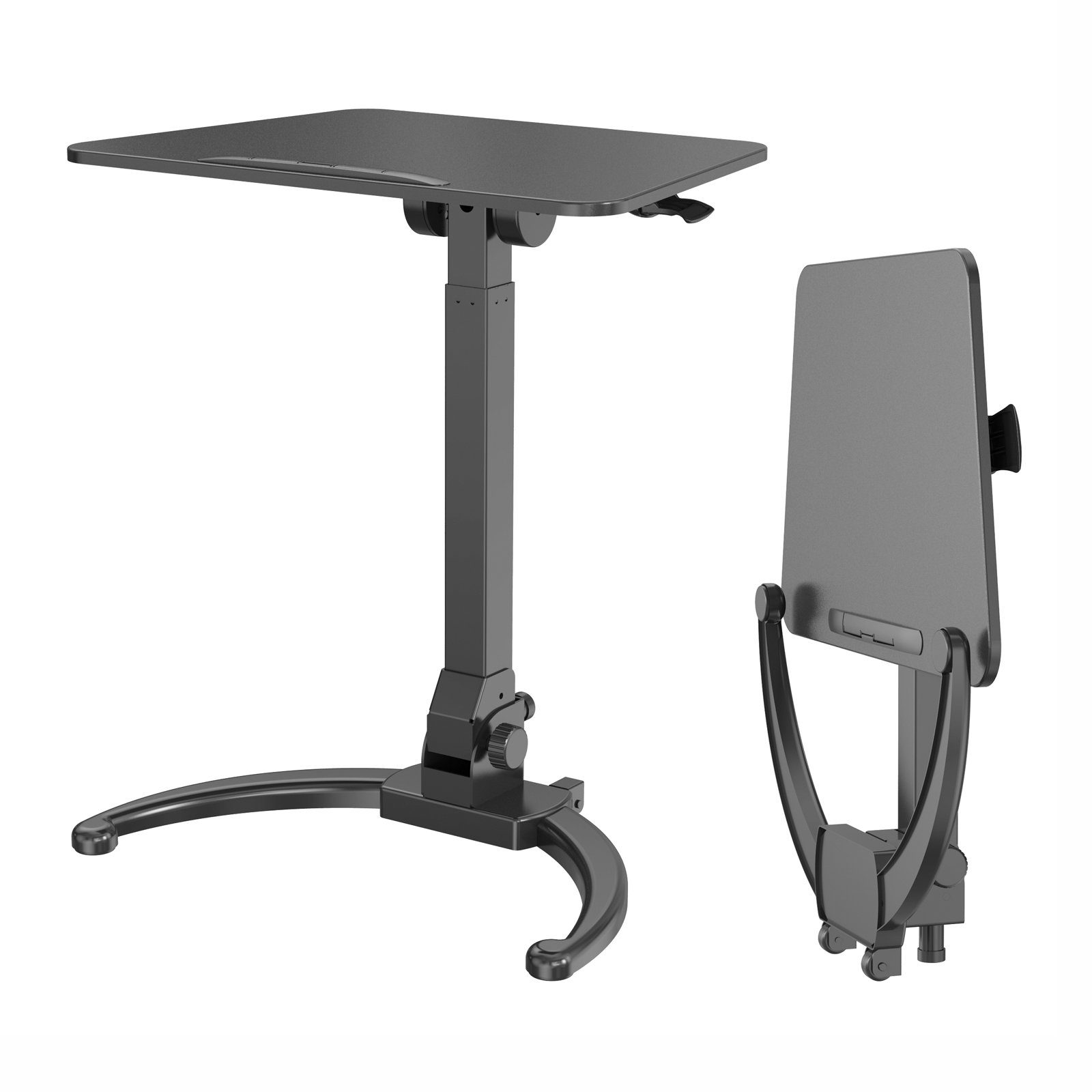 Tischneigung Schwarz mit WONJU, höhenverstellbar, 0-90°, Schreibtisch SVITA Tischplatte einklappbar,