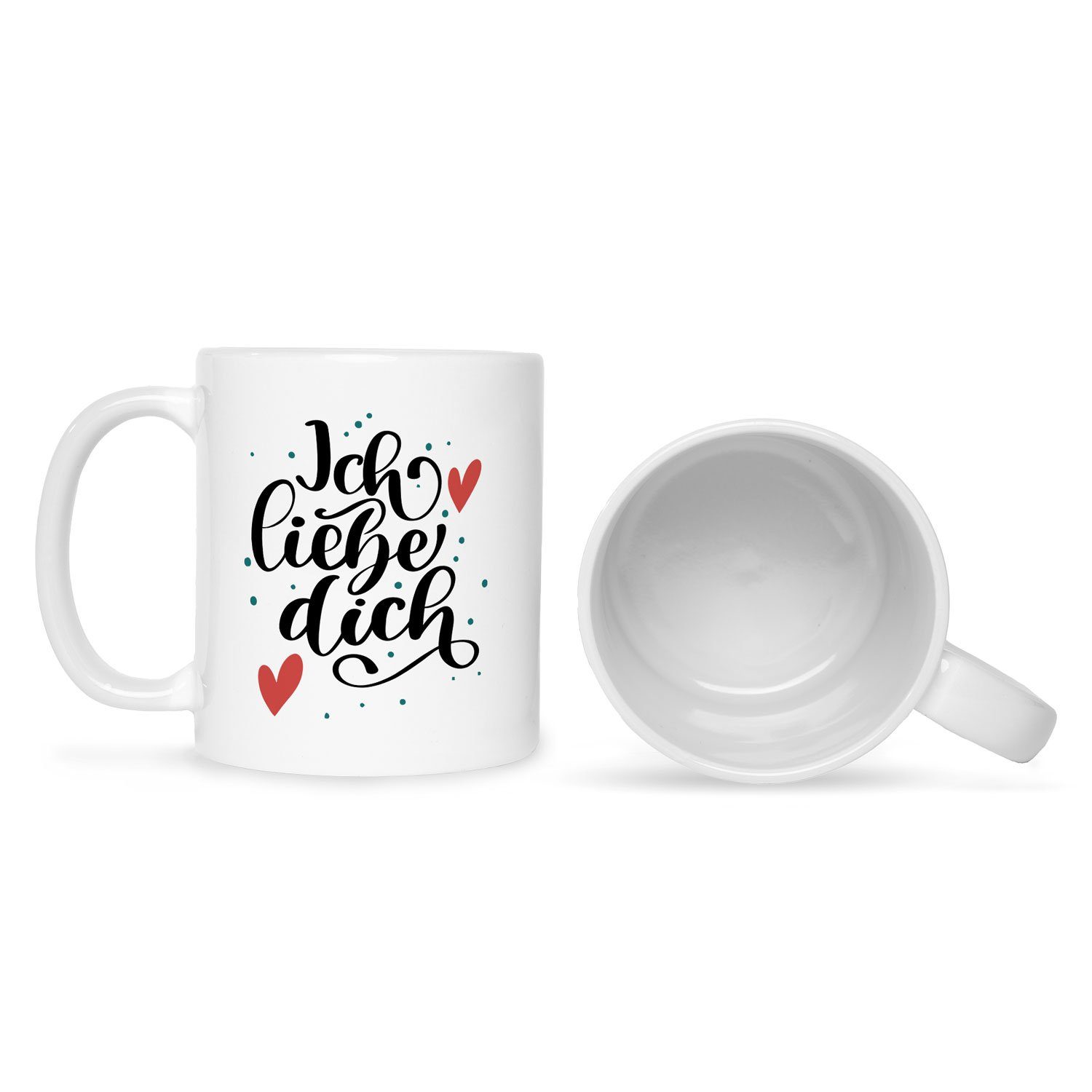 - - zum Ich Herzliches mit Geschenk Spruch dich GRAVURZEILE Weiß V2 Valentinstag Tasse liebe