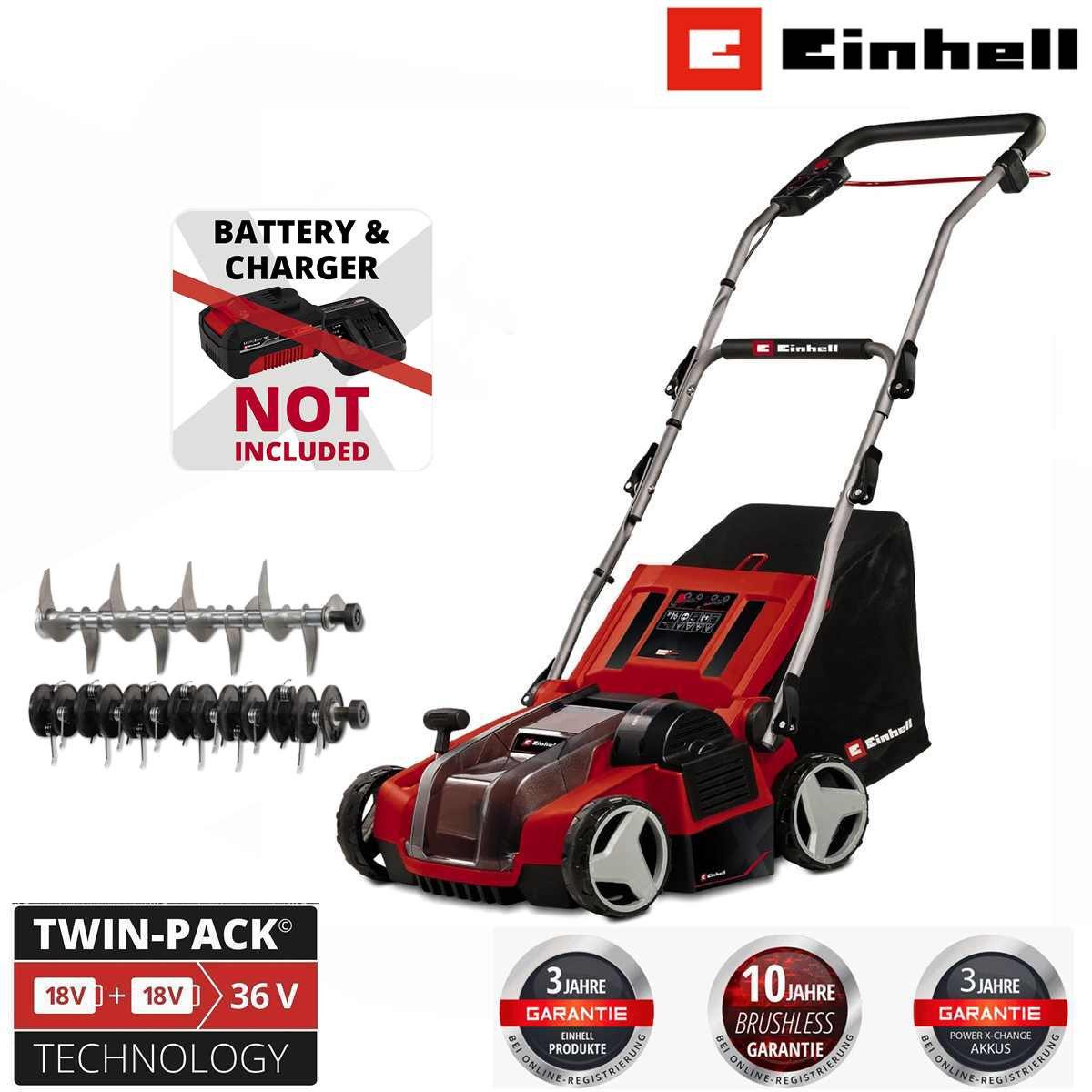 Einhell Akkurasenmäher Akku-Vertikutierer-Lüfter GE-SA 36/35 Li-Solo 36V (2 günstig online kaufen