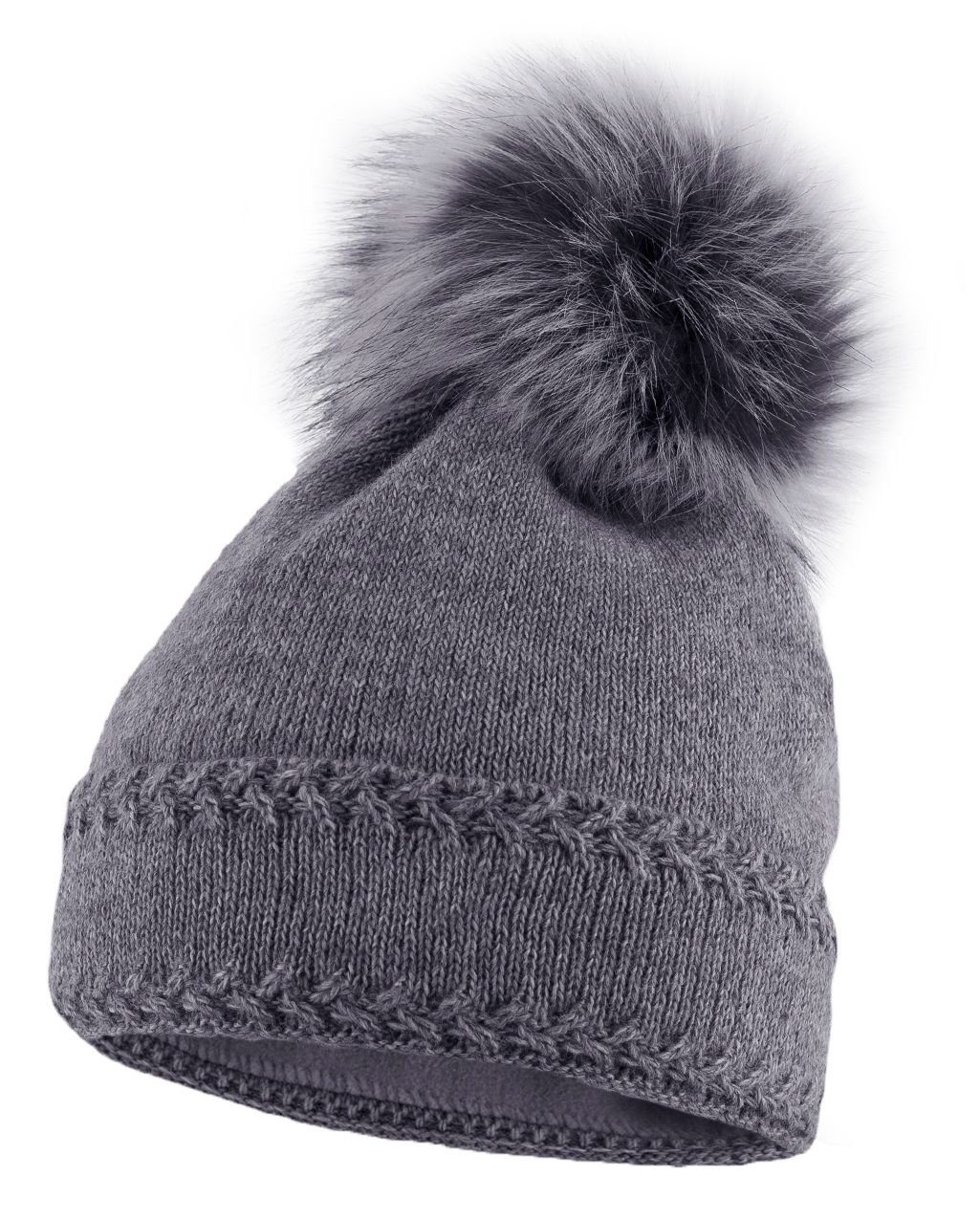 Neverless Bommelmütze Warme Strickmütze Damen Wintermütze Bommelmütze gefüttert mit Bommel