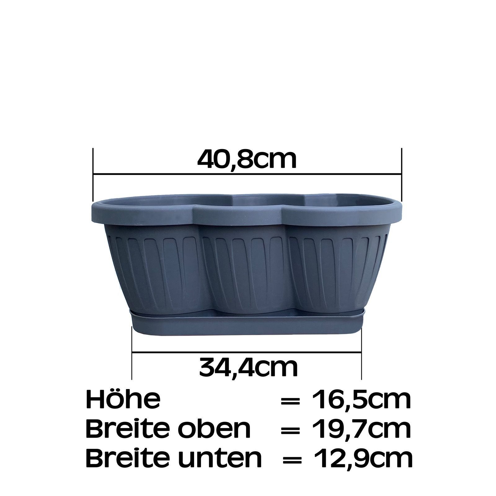 BURI Blumenkasten Blumenkasten 40,60 oder 80cm Anthrazit Balkonkasten Pflanzkasten (8 St)