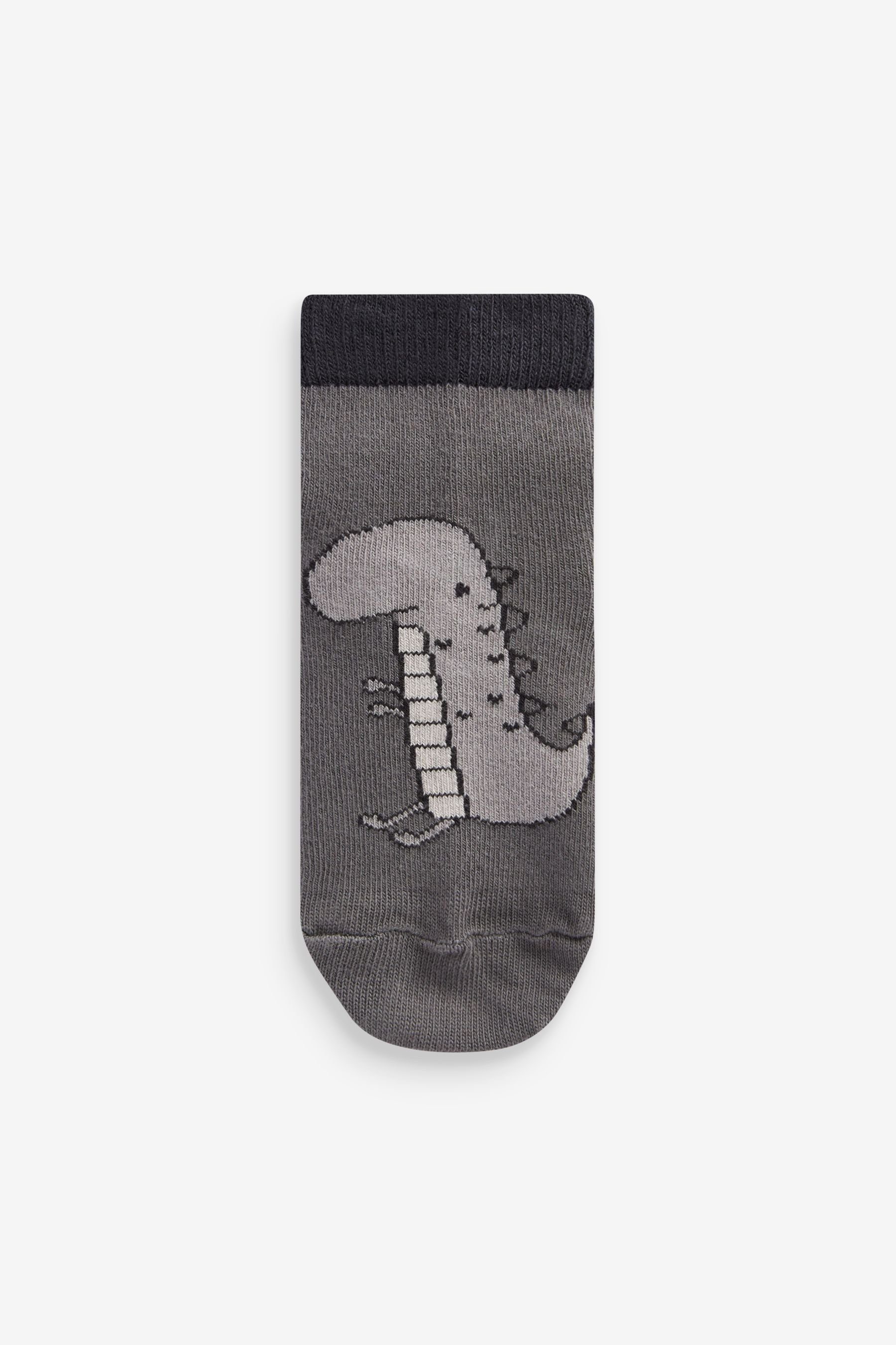 Next Kurzsocken Socken mit 7er-Pack hohem Dinosaur (1-Paar) Baumwollanteil, Black/Grey