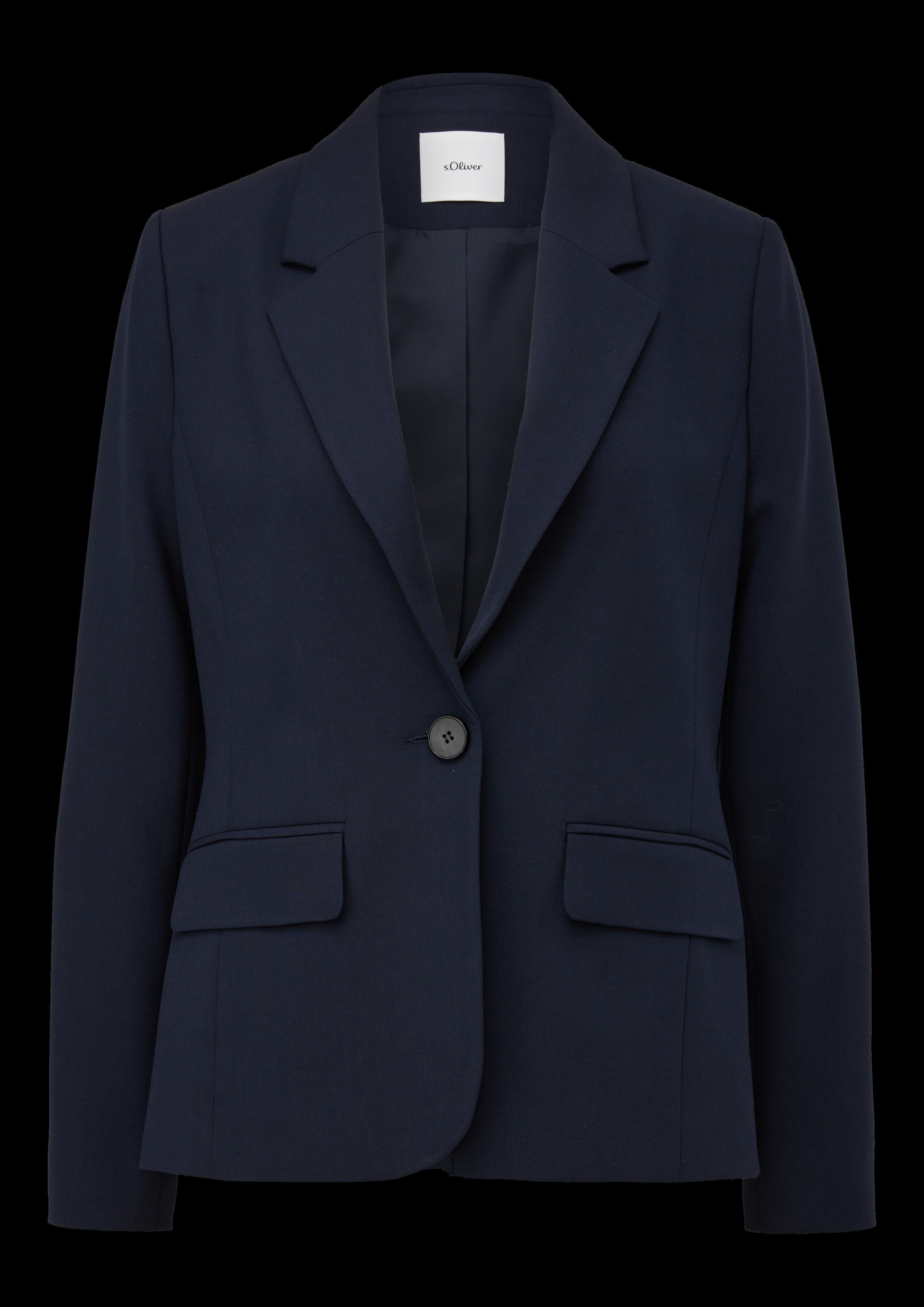 s.Oliver BLACK LABEL Kurzblazer mit Stretch und 1-Knopf-Verschluss