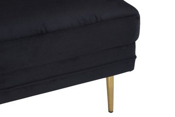 BOURGH Sitzbank Boom Ottoman schwarz 90 x 70 cm, Eleganter Sitzpuff samt