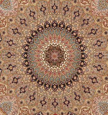 Orientteppich Perser - Täbriz - Royal quadratisch - 206 x 204 cm - mehrfarbig, morgenland, quadratisch, Höhe: 7 mm, Wohnzimmer, Handgeknüpft, Einzelstück mit Zertifikat