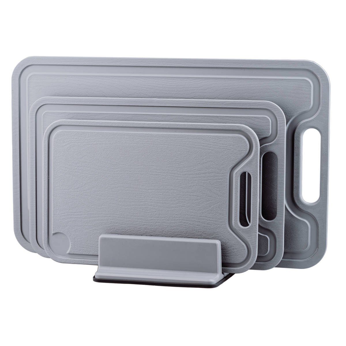 Practic Schneidebrett Schneidebretter mit Ständer, 3er-Set, Kunststoff, (Küchenbrett)