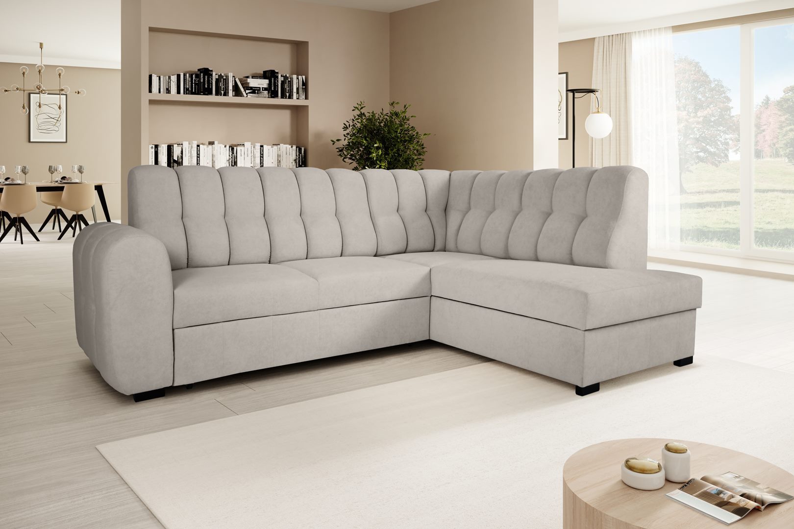 Beautysofa Ecksofa ZOJA, mit Schlaffunktion und Bettkasten, viele Farbvarianten