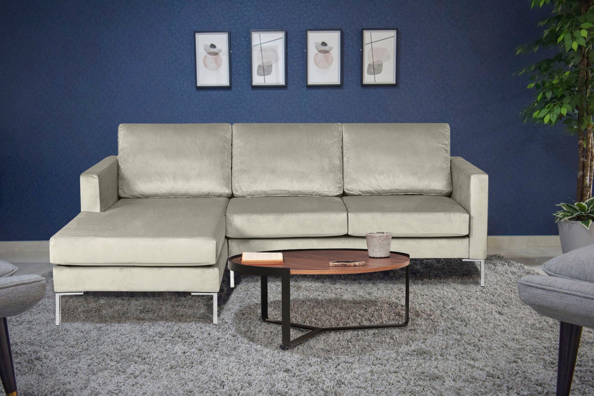 Beige Velours Ecksofas online kaufen | OTTO