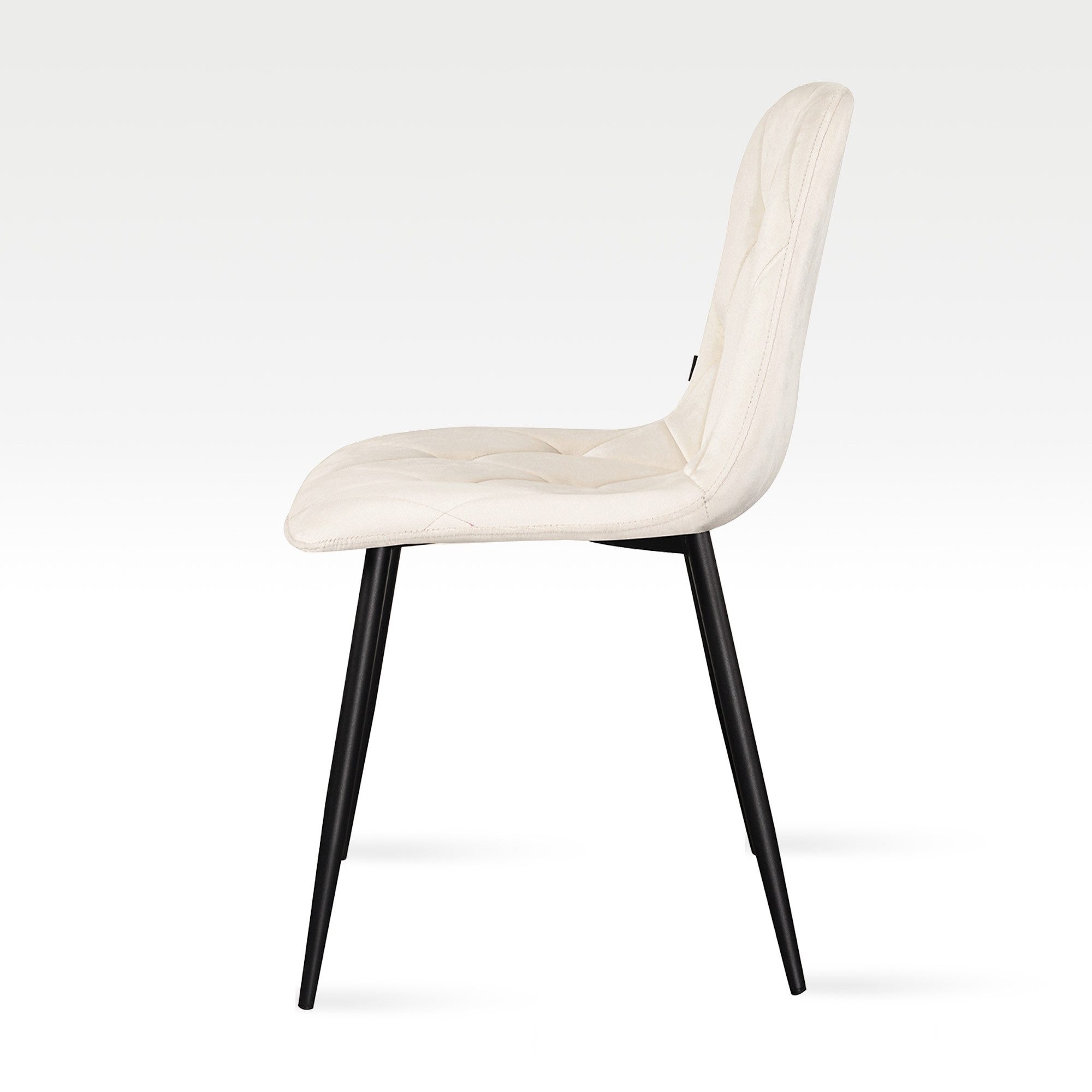 B&D home 4-Fußstuhl VICKA (Set, 4 St), Polsterstuhl aus Samt für Esszimmer und Küche