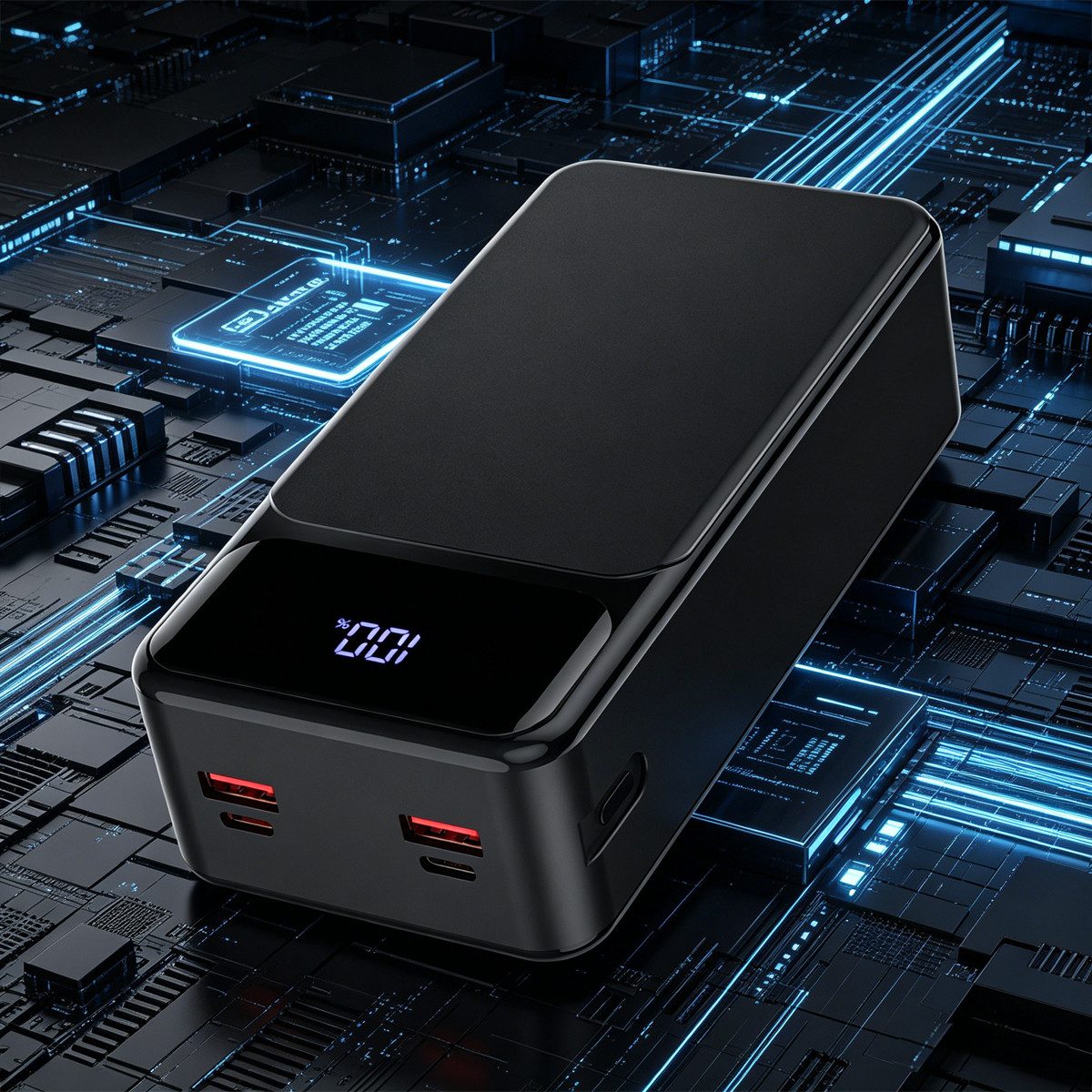 AeroAxis 50000mAh Powerbank 22,5W Schnellladung, 2 Ausgänge: 2 x USB-A Powerbank Schnellladefunktion 50000 mAh, 2 Ausgänge, Externer Akku für iPhone, Android, Reisen, Outdoor