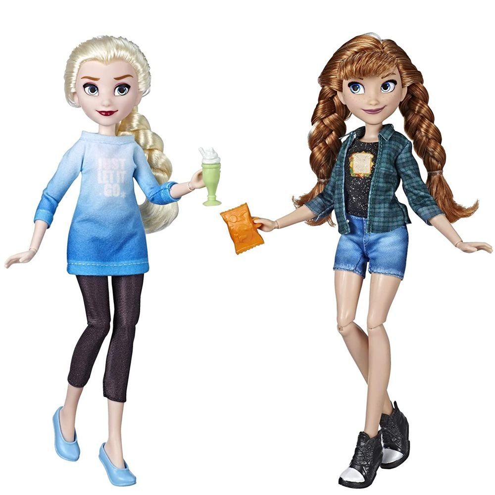 Hasbro Anziehpuppe Puppen Anna & Elsa Freizeit-Outfit Disney Eiskönigin  Frozen Hasbro