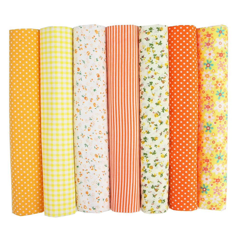 Diwzbyn Stoff 7-teiliges Fat-Quarter-Stoffpaket, 50 x 50 cm vorgeschnittene, Baumwollstoffe für Quilten, Nähen, Patchwork und DIY-Bastelprojekte