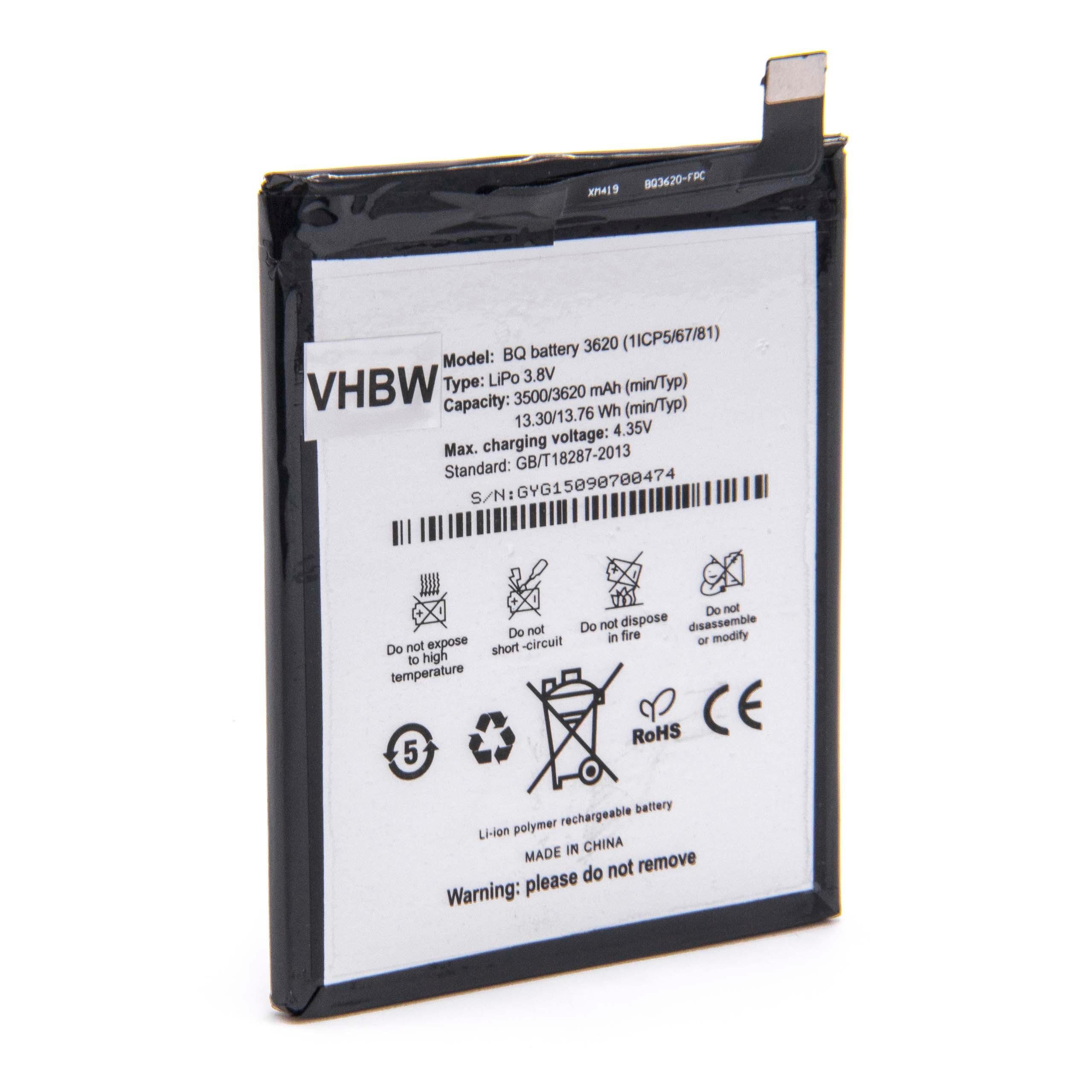 vhbw kompatibel mit BQ Aquaris M5.5 Smartphone-Akku Li-Polymer 3400 mAh (3,8 V)