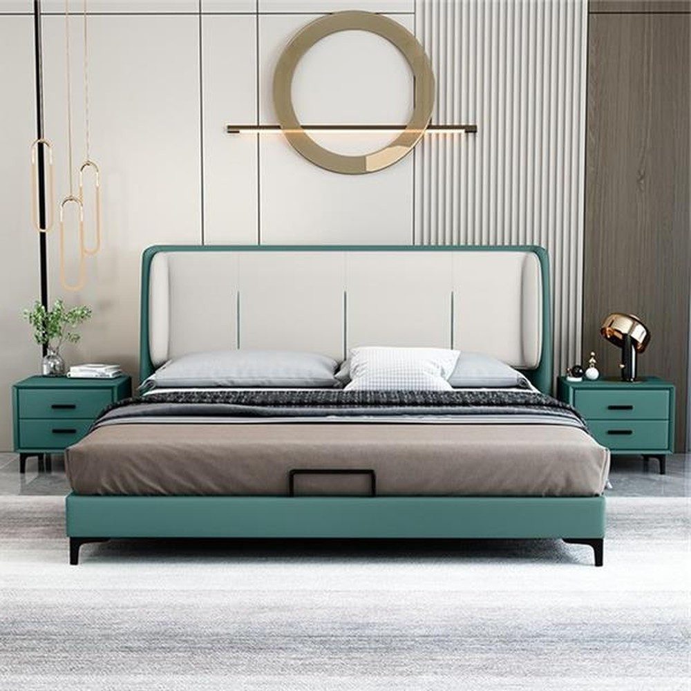 Xlmoebel Polsterbett Luxus Bettwäsche aus italienischem Designer-Stoff (Bett), Hergestellt in Europa