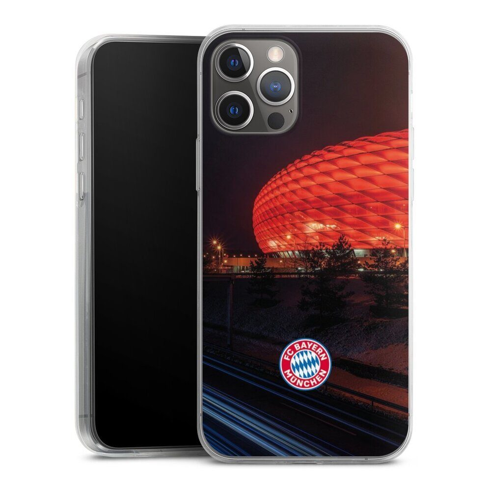 DeinDesign Handyhülle FC Bayern München FCB Stadion Allianz Arena bei Nacht FCB, Apple iPhone 12 Pro Slim Case Silikon Hülle Ultra Dünn Schutzhülle