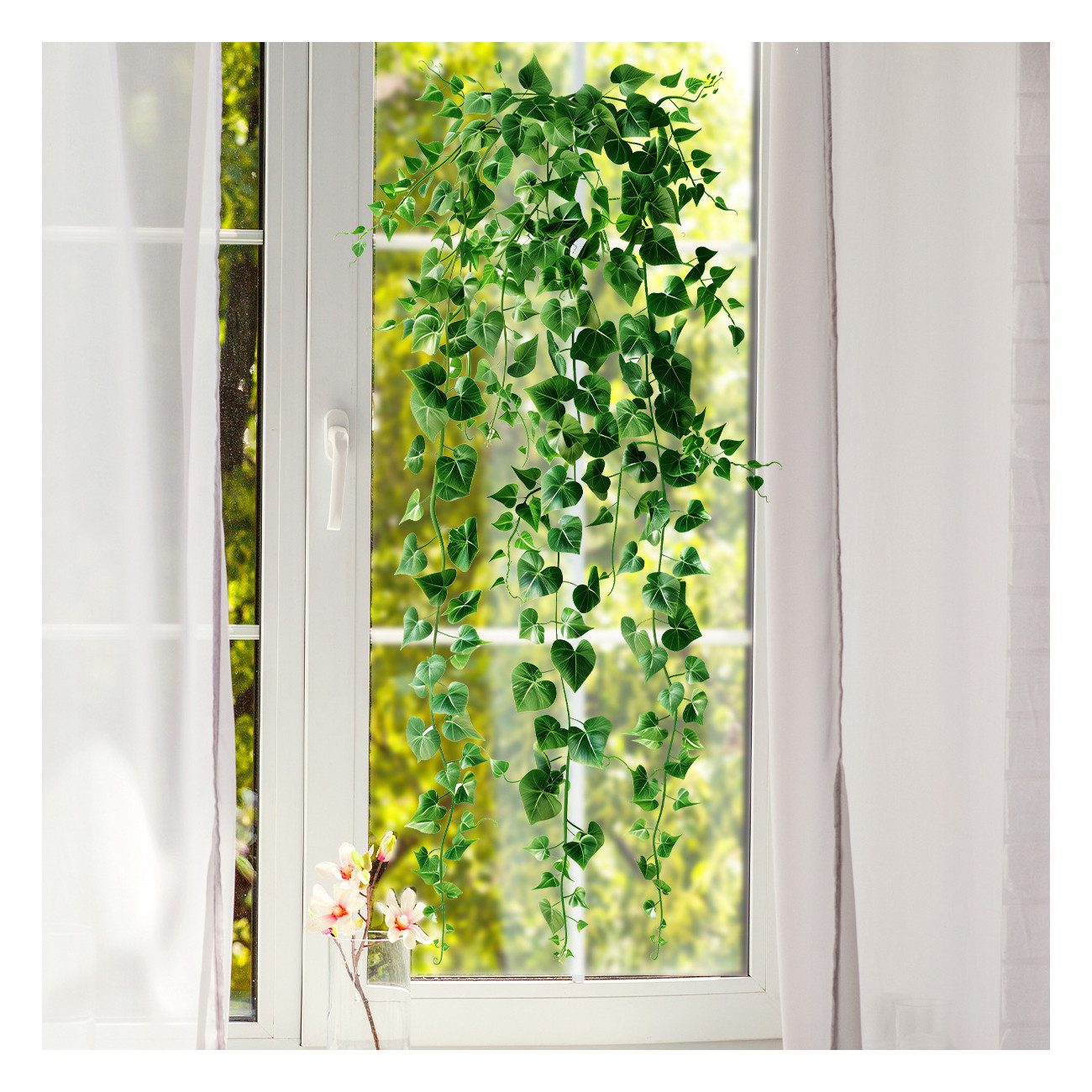 Coonoor Fenstersticker Herabfallende grüne Blätter Fensterfolie, günstig online kaufen