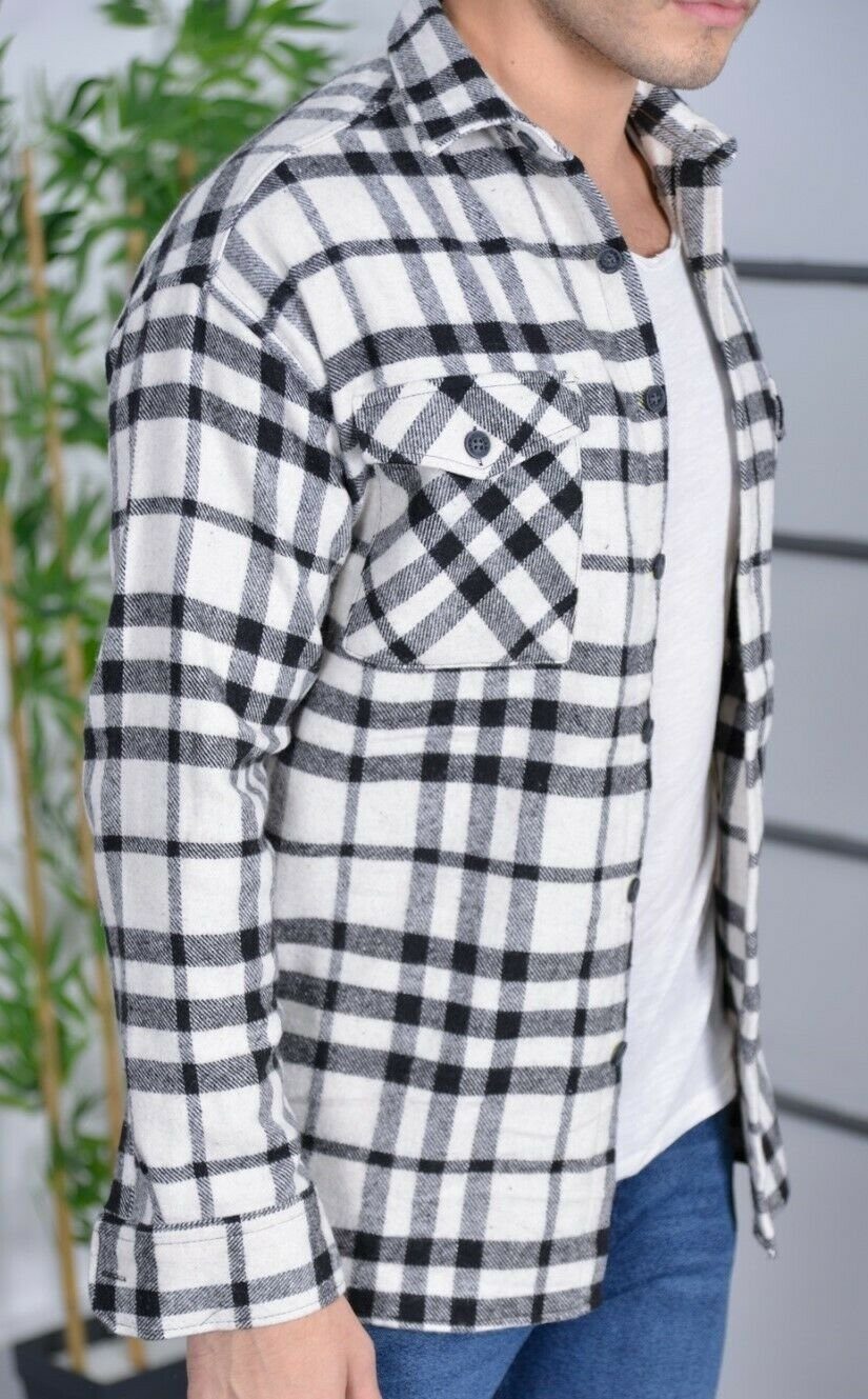 Megaman Jeans Flanellhemd Megaman H-259 Kariert Hemd Baumwolle Herren (1-tlg)