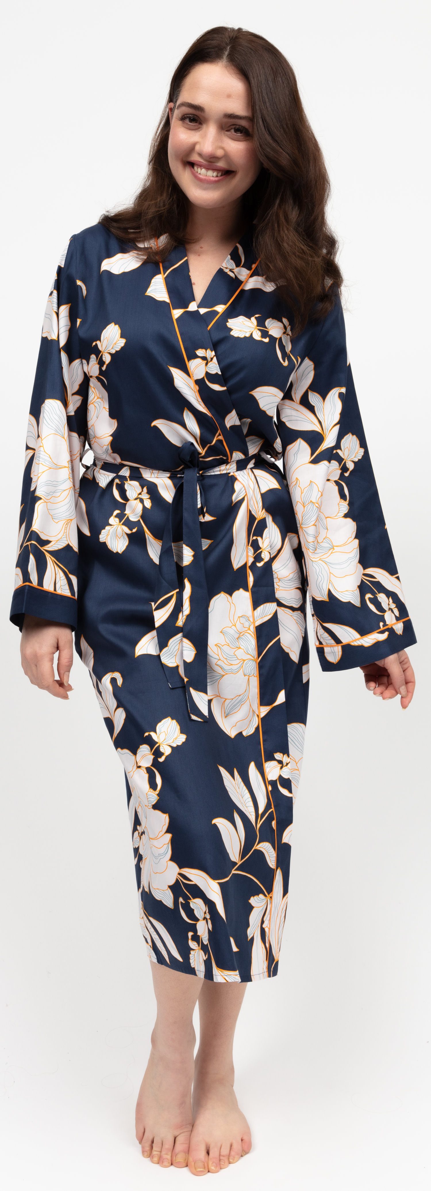 Cyberjammies Kimono Damen Morgenmantel, lang, Baumwollmischung, Kimonokrage günstig online kaufen