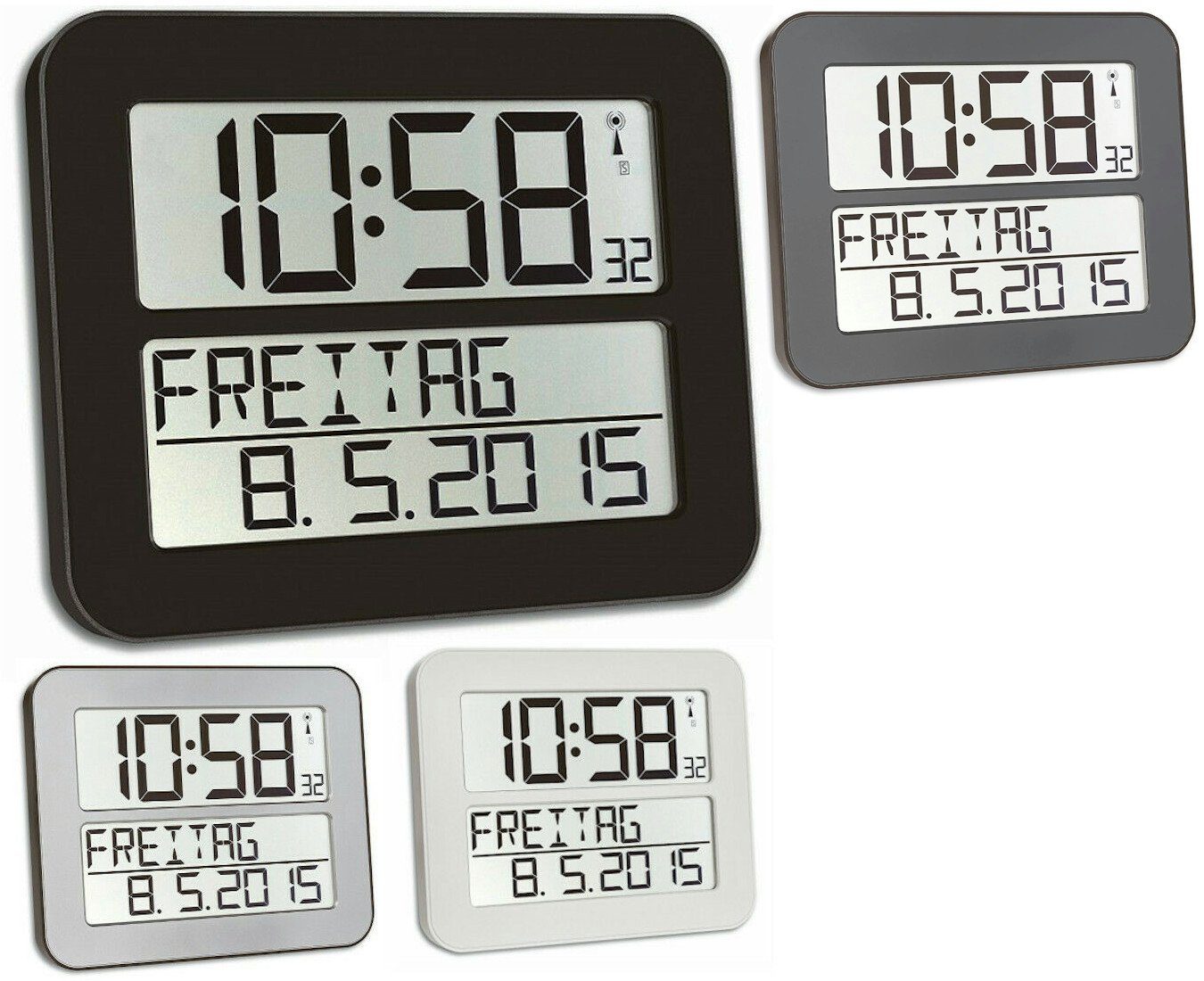 Wanduhr Max TimeLine anthrazit Dostmann Funkwanduhr TFA 60.4512 TFA digitale