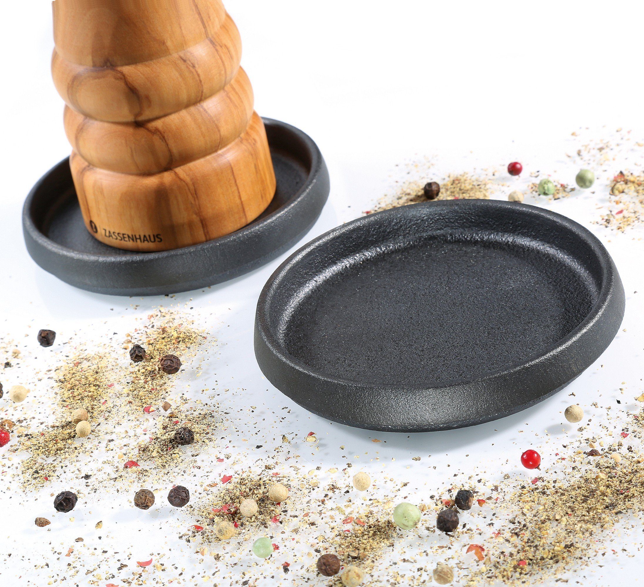 ZASSENHAUS Mühlenuntersetzer Mühlenuntersetzer Gewürzmühlen Untersetzer 2'er-Set Zassenhaus, Set bestehend aus 2 Mühlenuntersetzern