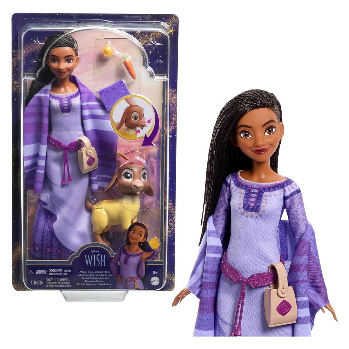 Mattel® Spielfigur Mattel HPX25 - Disney - Wish - Spielset Asha von Rosas inkl. Valentino