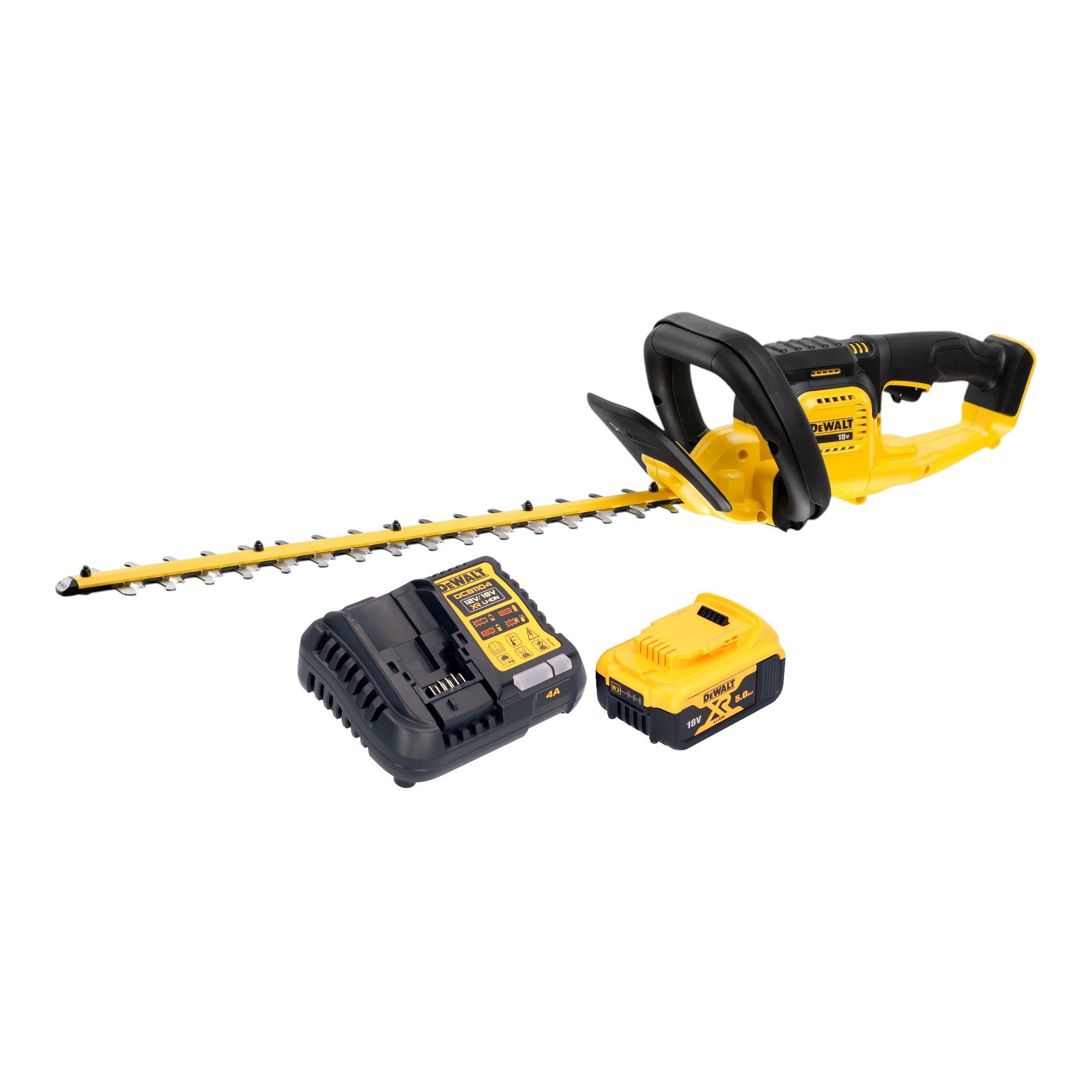 DeWalt Akku-Heckenschere DCMHT 563 P1 Heckenschere 18 V 55 cm + 1x Akku 5,0 Ah + Ladegerät