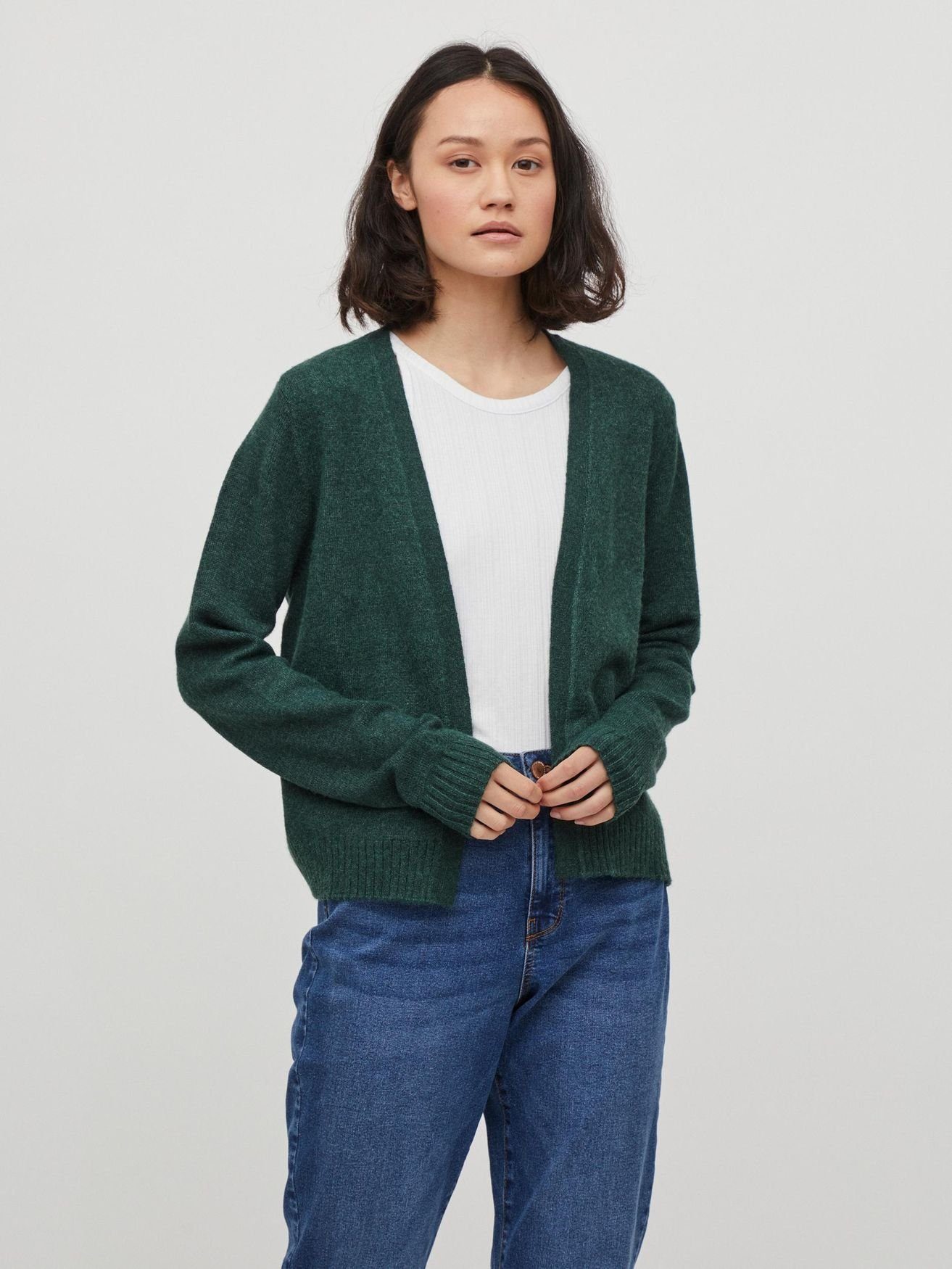 Cardigan Kurzer Feinstrick Cardigan Weiche Strickjacke VIRIL