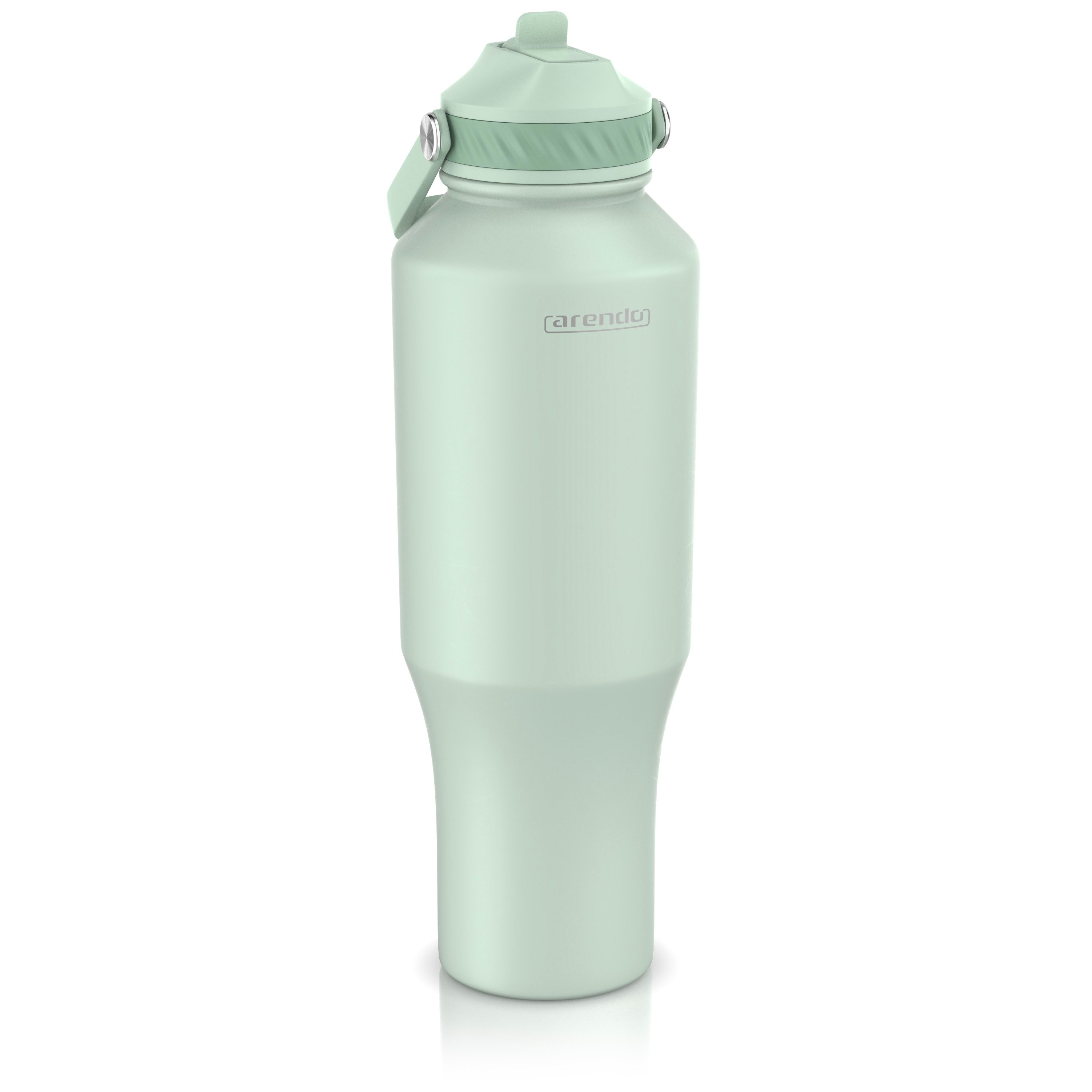 Arendo Thermobecher Travel Mug 1000 ml, Isolierbecher mit Strohhalm, 100% auslaufsicher, 1-tlg., Edelstahl, doppelwandig, Vakuum-Isolierung, dicht, Klappverschluss, Tragegriff