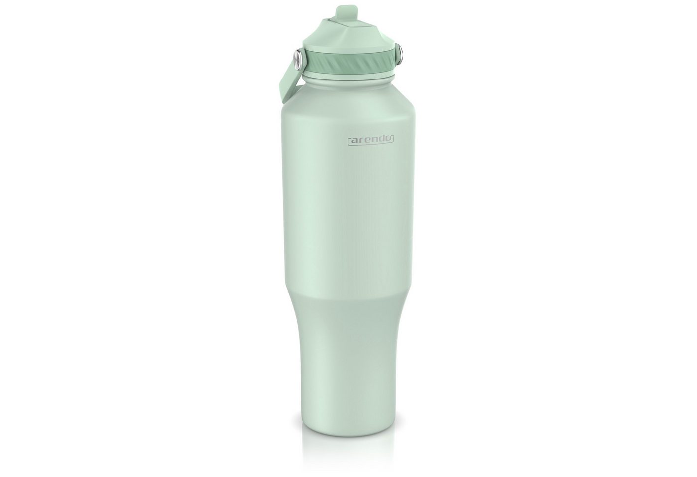Arendo Thermobecher Travel Mug 1000 ml, Isolierbecher mit Strohhalm, 100% auslaufsicher, 1-tlg., Edelstahl, doppelwandig, Vakuum-Isolierung, dicht, Klappverschluss, Tragegriff