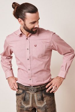 KRÜGER BUAM Trachtenhemd Herrenhemd 'Igor' mit Muster 911765, Rot