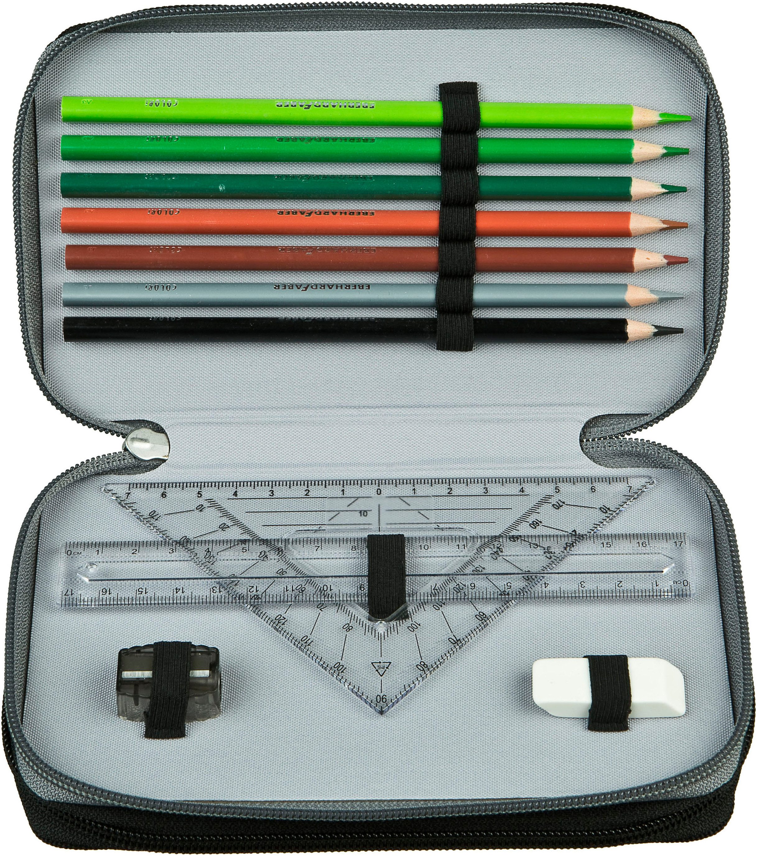 Scooli Federmäppchen Tripledecker, Star Wars, befüllt, inklusive Geodreieck