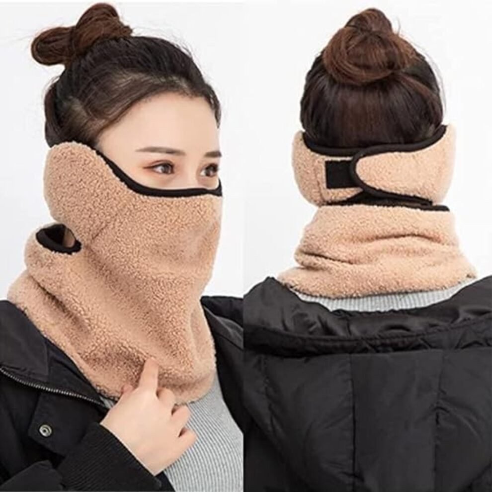 Schal Schlauchschal 3in1-Schutz Gesicht Hals Ohren Outdoor Wintersport Braun