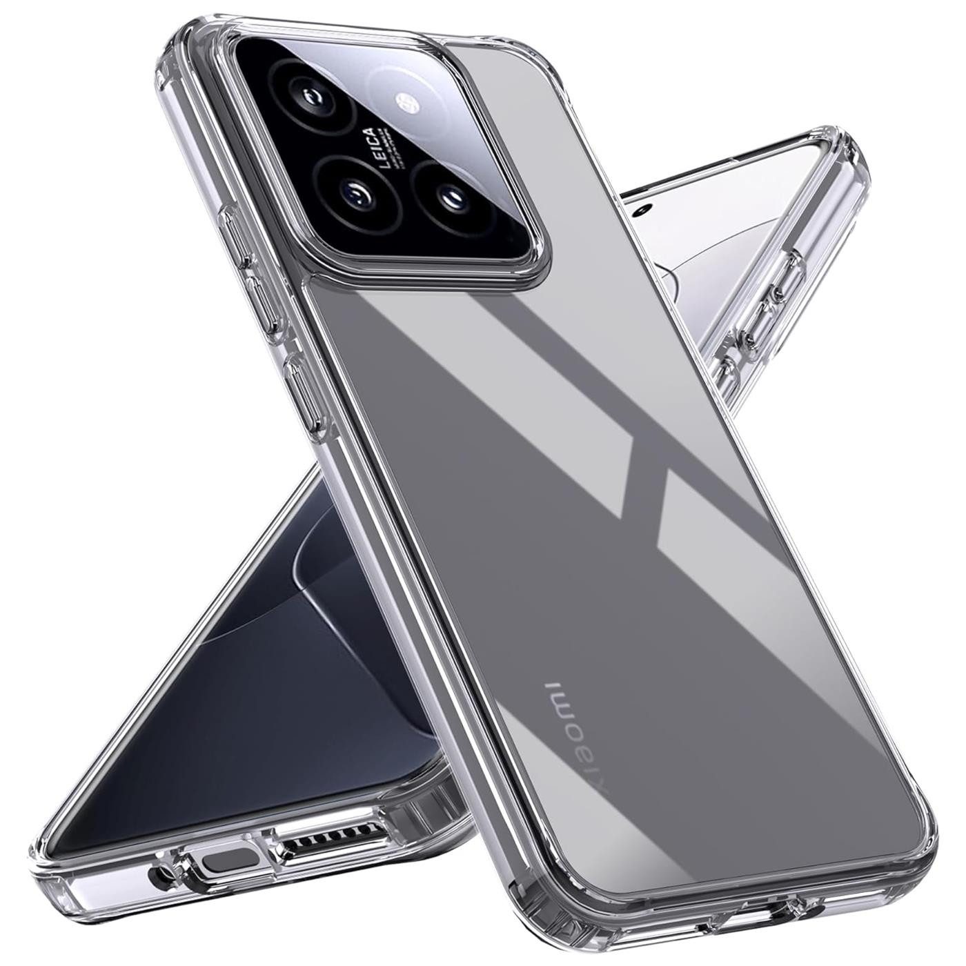 CoolGadget Handyhülle Silikon Handy Hülle Slim für Xiaomi 14 Pro 6,73 Zoll, dünne TPU Schutzhülle Case in transparent / durchsichtig
