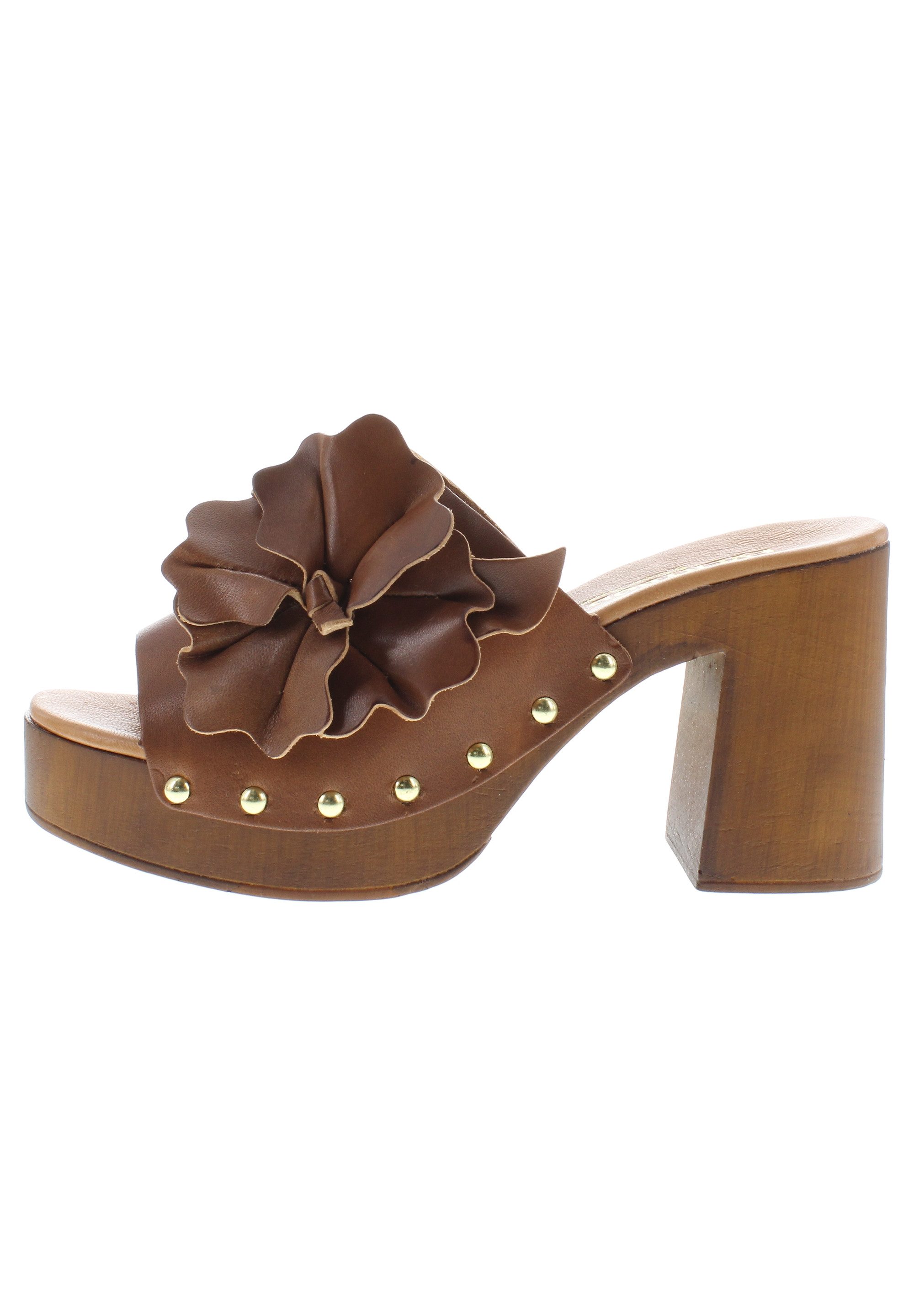 Everybody MARCELLA - Retro Plateau-Pantolette mit Lederblume Pantolette
