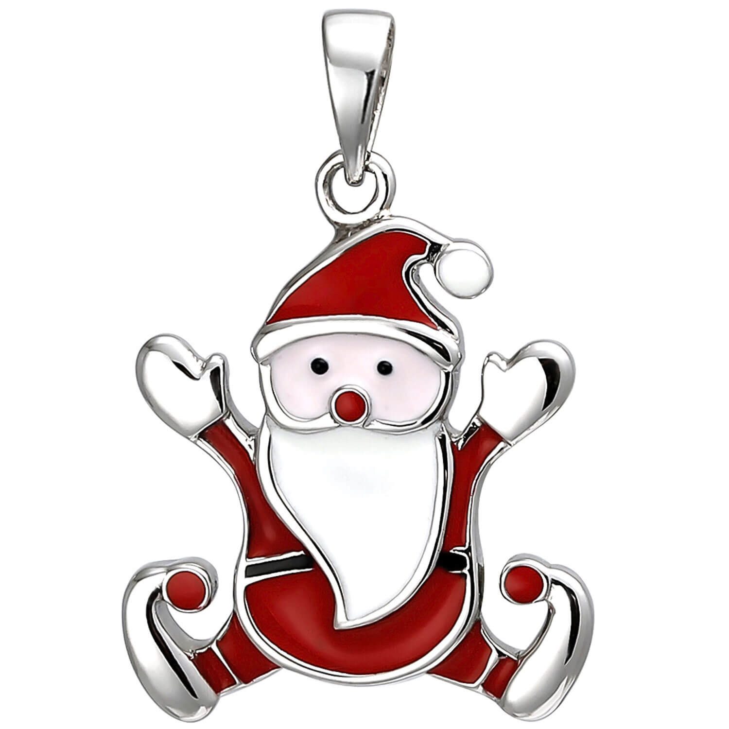 Schmuck Krone Kettenanhänger Kinder Anhänger Weihnachtsmann aus 925 Silber, Silber 925