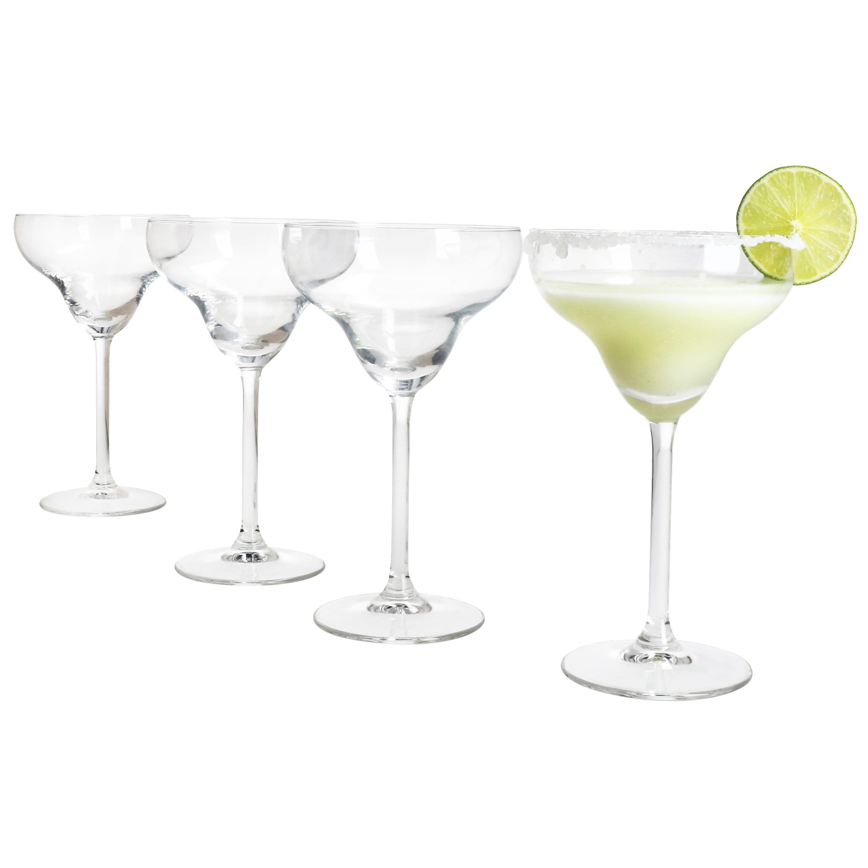 MamboCat Cocktailglas 4x Margarita Gläser mit Fuß 4 Personen Drinks Cocktail-Glas, Glas