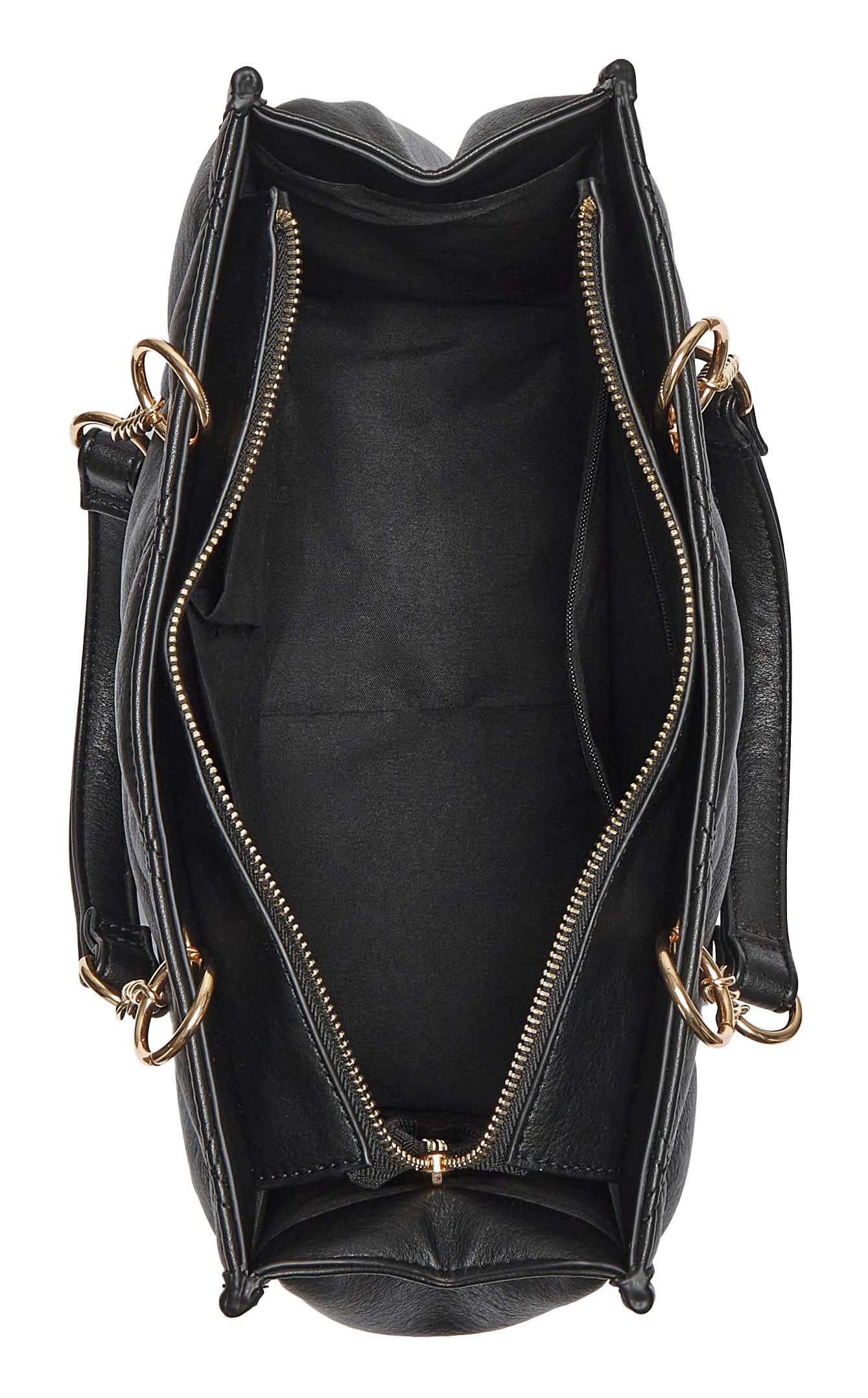 Vivance by Lascana Handtasche Henkeltasche, Schultertasche, Minibag, Damentasche, mit modischer Steppung und Ketten-Details VEGAN – Bild 3 von 5