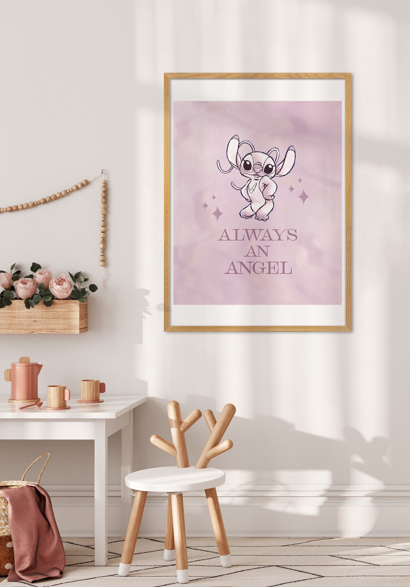 Komar Bild Stitch Always an Angel, Comic, Disney (1 St), Wandbild zur Dekoration im Kinderzimmer - ohne Rahmen