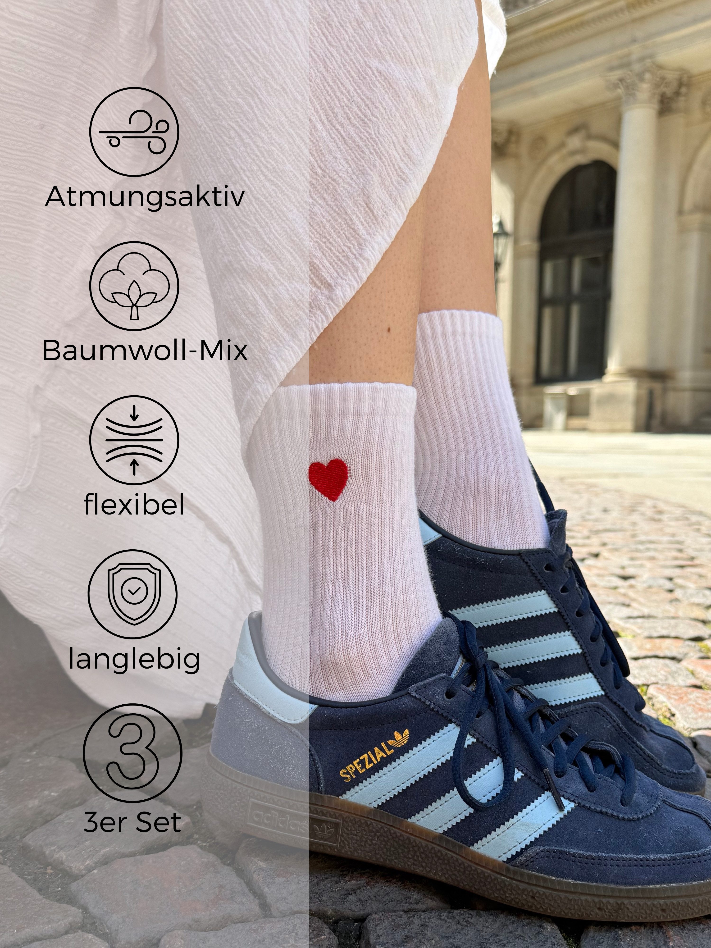 Studio Nolis Tennissocken All Leo Socken Crew Socks Baumwolle (Set, 3 Paar)
