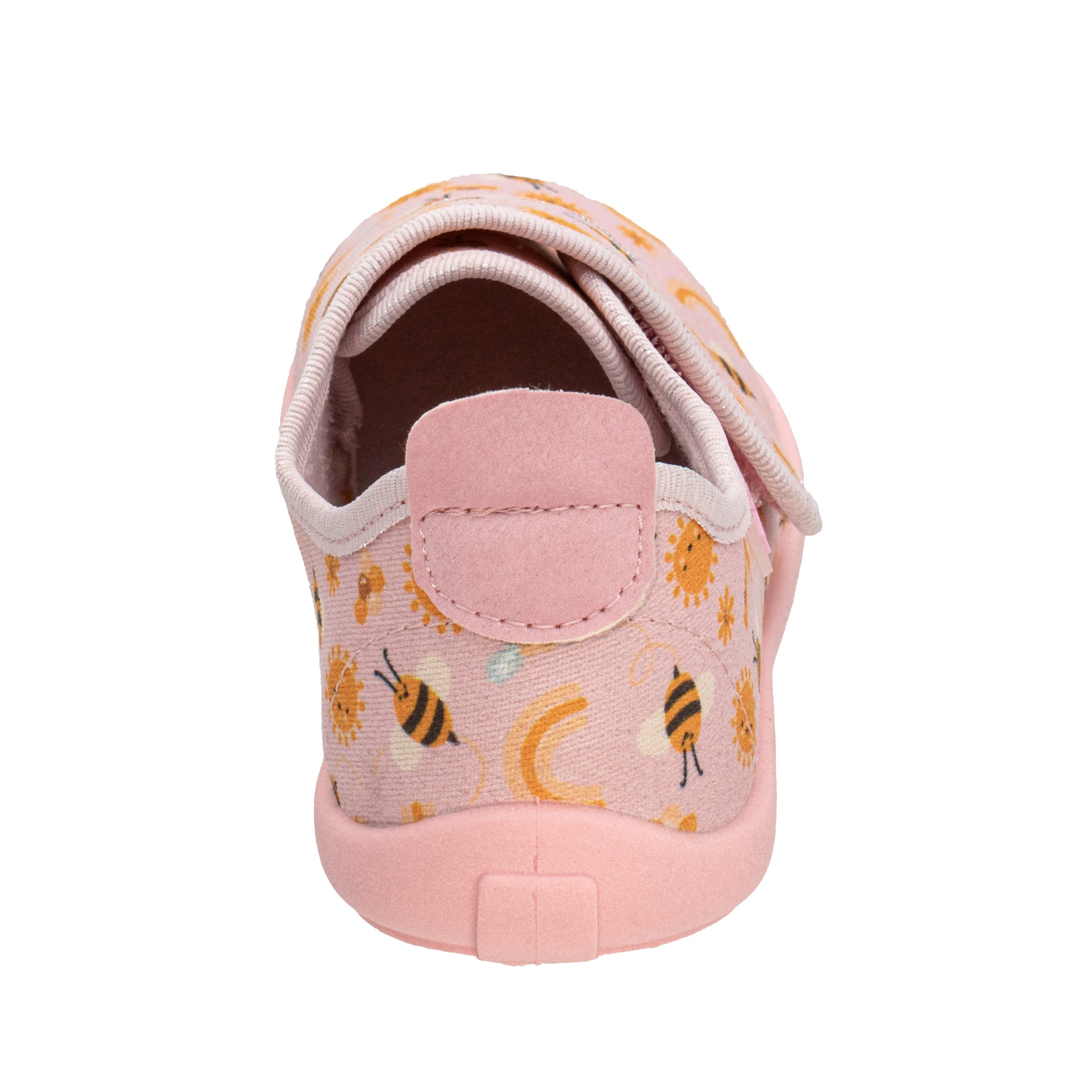 Fischer-Markenschuh Softer Hausschuh für Kinder, aus Baumwolle, mit Frotteefutter, Klettverschluss – Bild 5 von 5
