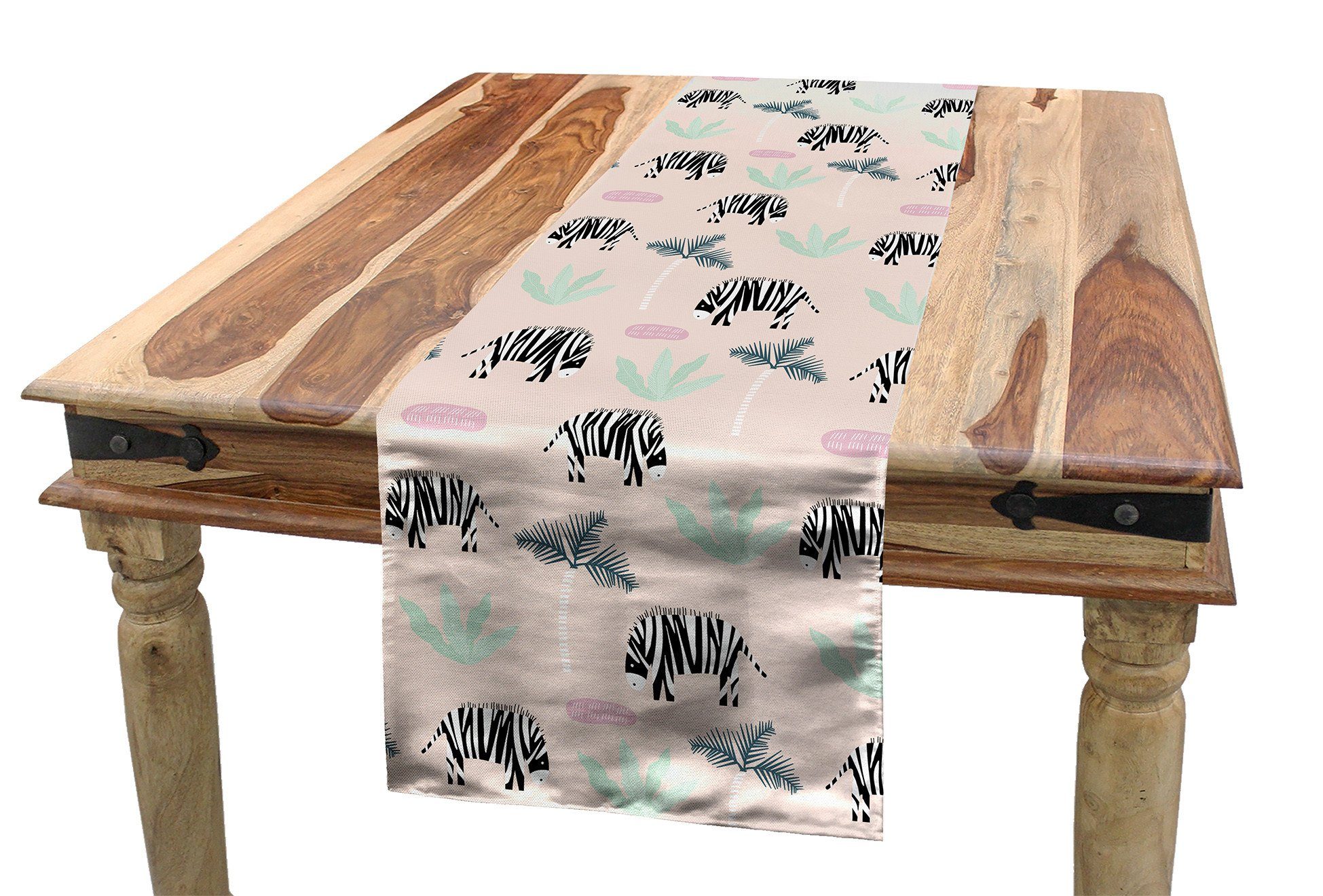 Dekorativer Tischläufer Zebra Tischläufer, Abstrakte Abakuhaus Küche Rechteckiger Esszimmer Tierkunst