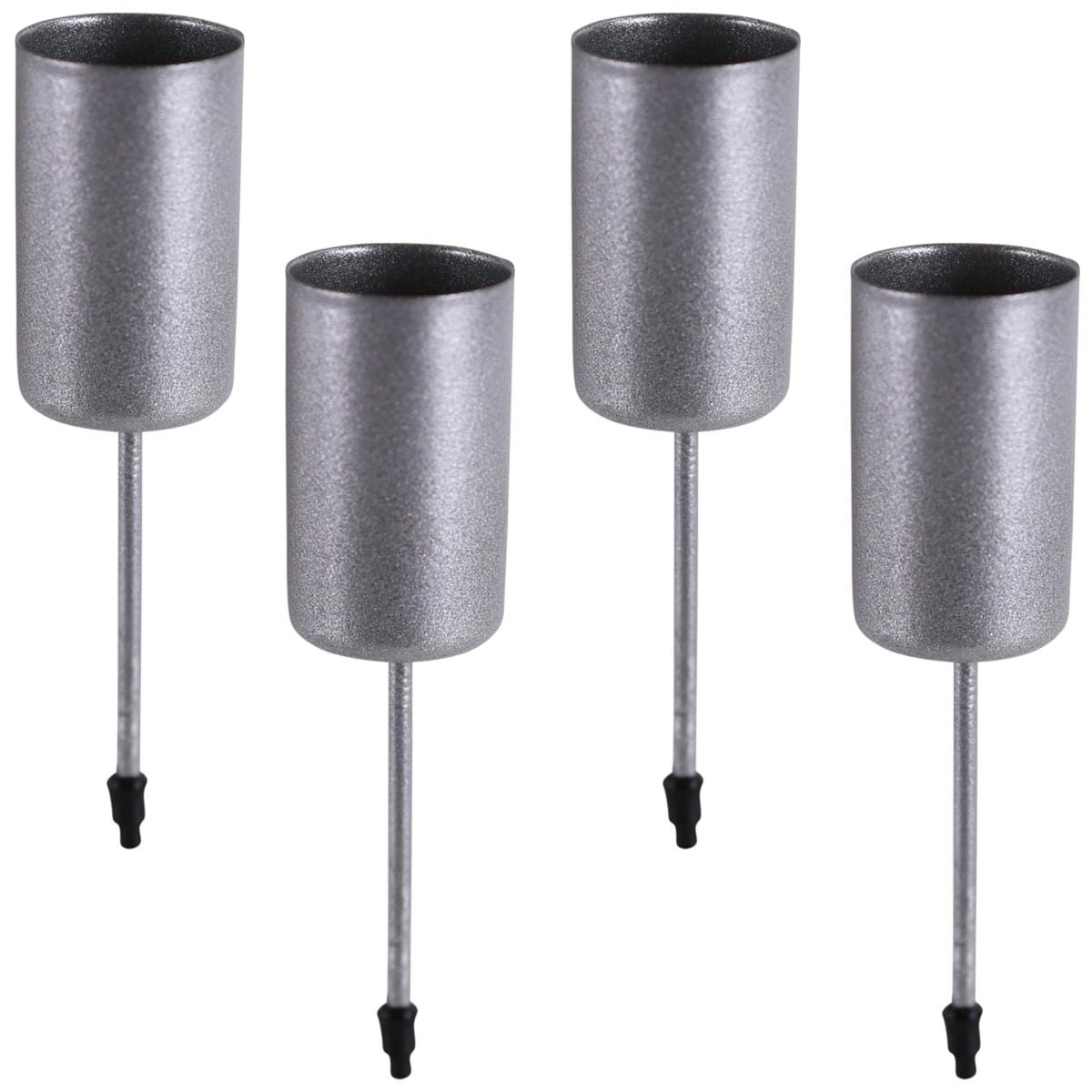 matches21 HOME & HOBBY Kerzenhalter Metall Kerzenstecker Picks 4er Set silb günstig online kaufen