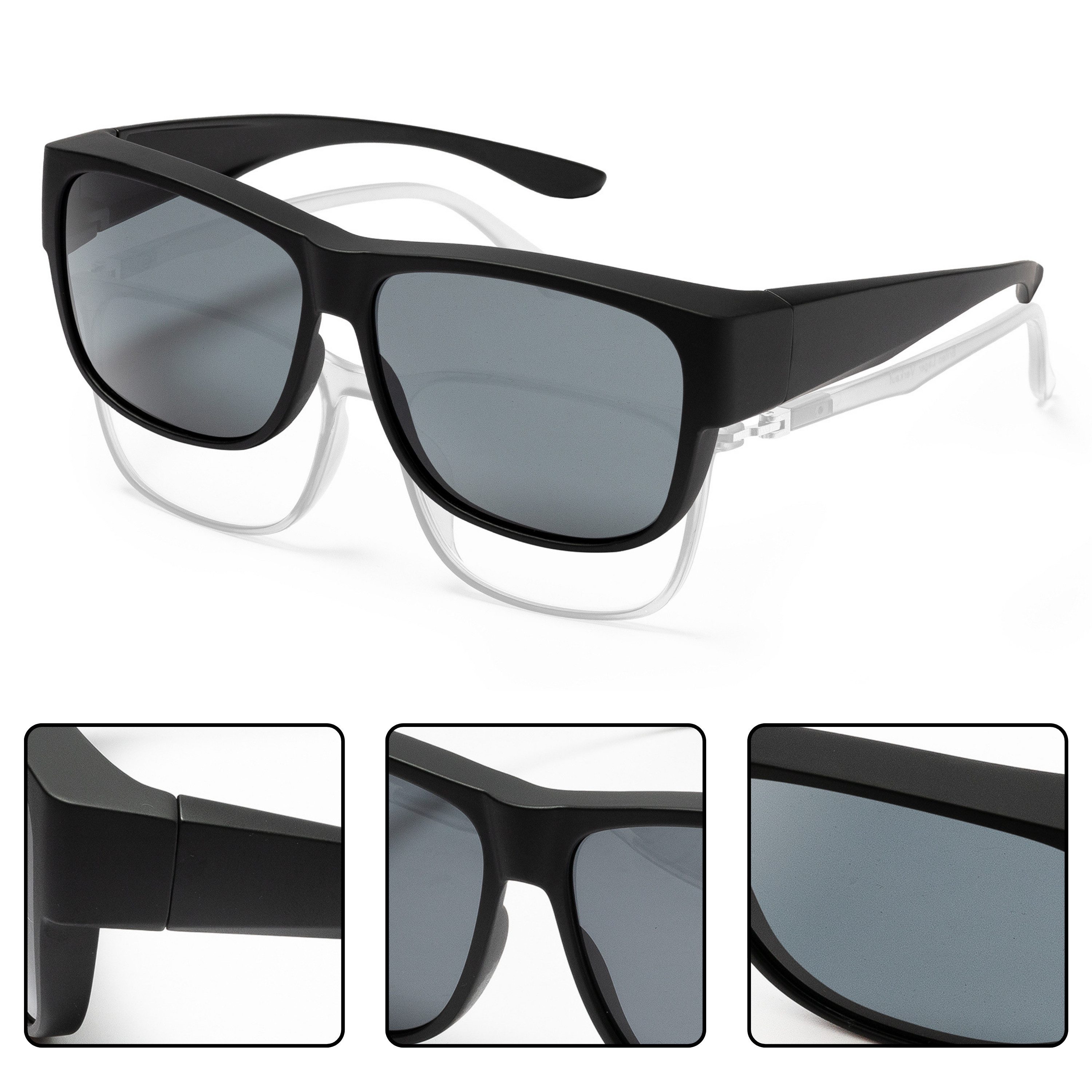 EyeAm Sonnenbrille, Überziehbrille, Polarisierte Überbrille für Brillenträger, Fit Over Modell: Überbrille
