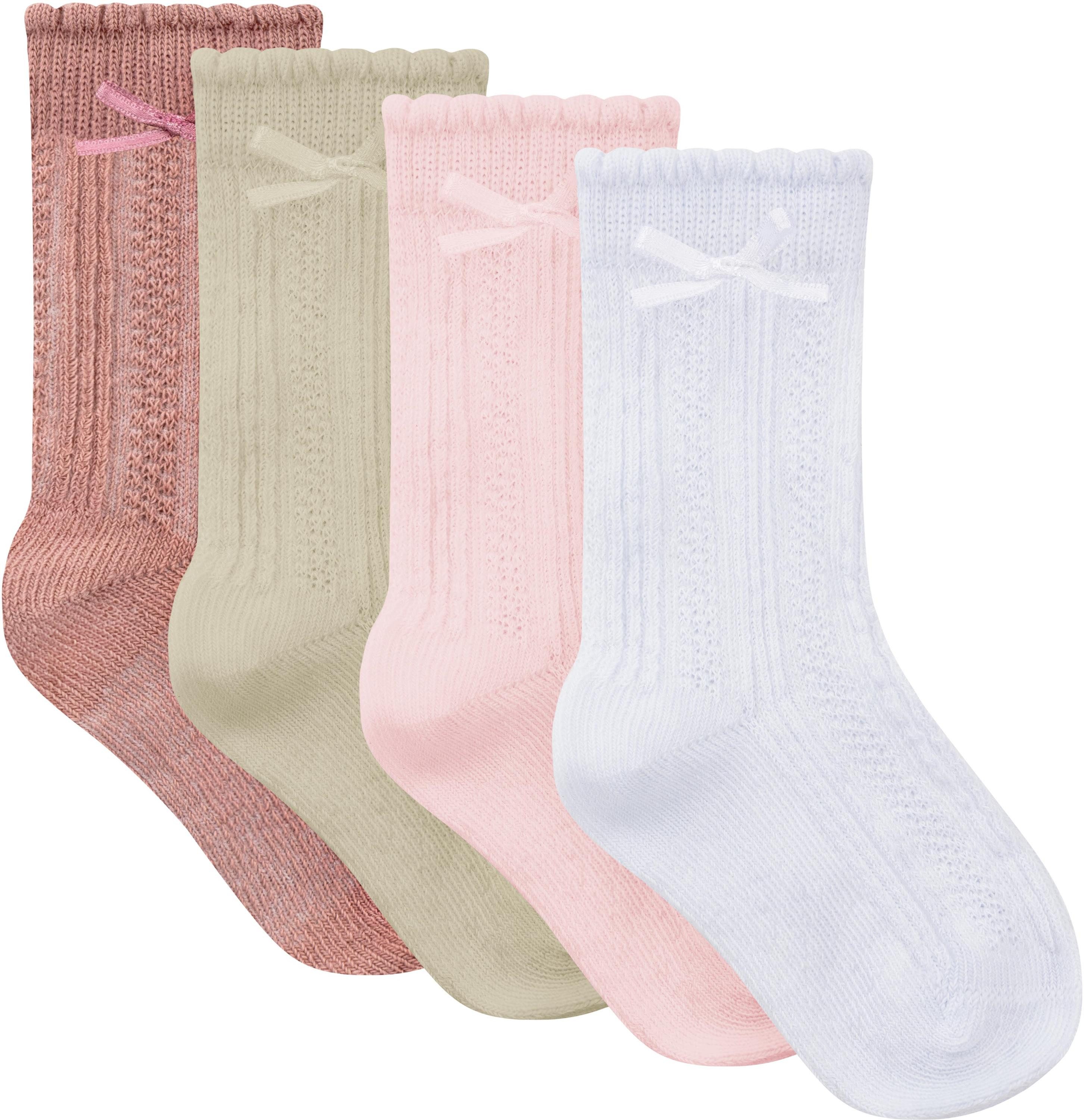 Basicsocken 4 Paar Kindersocken mit Schleife