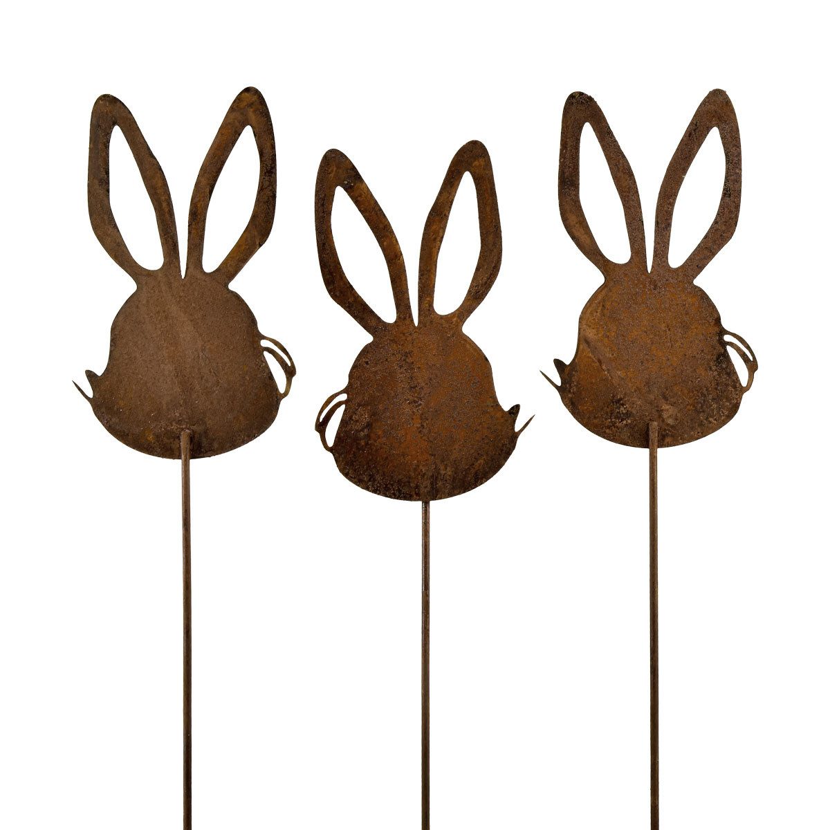Florists Products Osterhase Rost Hasen Blumenstecker Deko 7,5x11,5cm 6er Set Osterdeko, 6 Stück